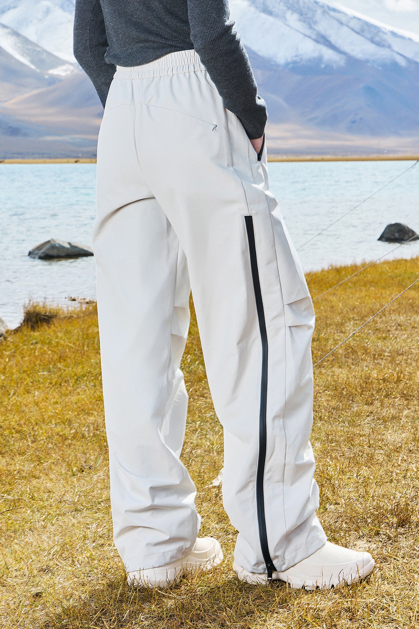 KAMILAN Women's Outdoor Hiking High-Waist Wide-Leg Pants – 2025 Autumn New Straight-Leg Trousers