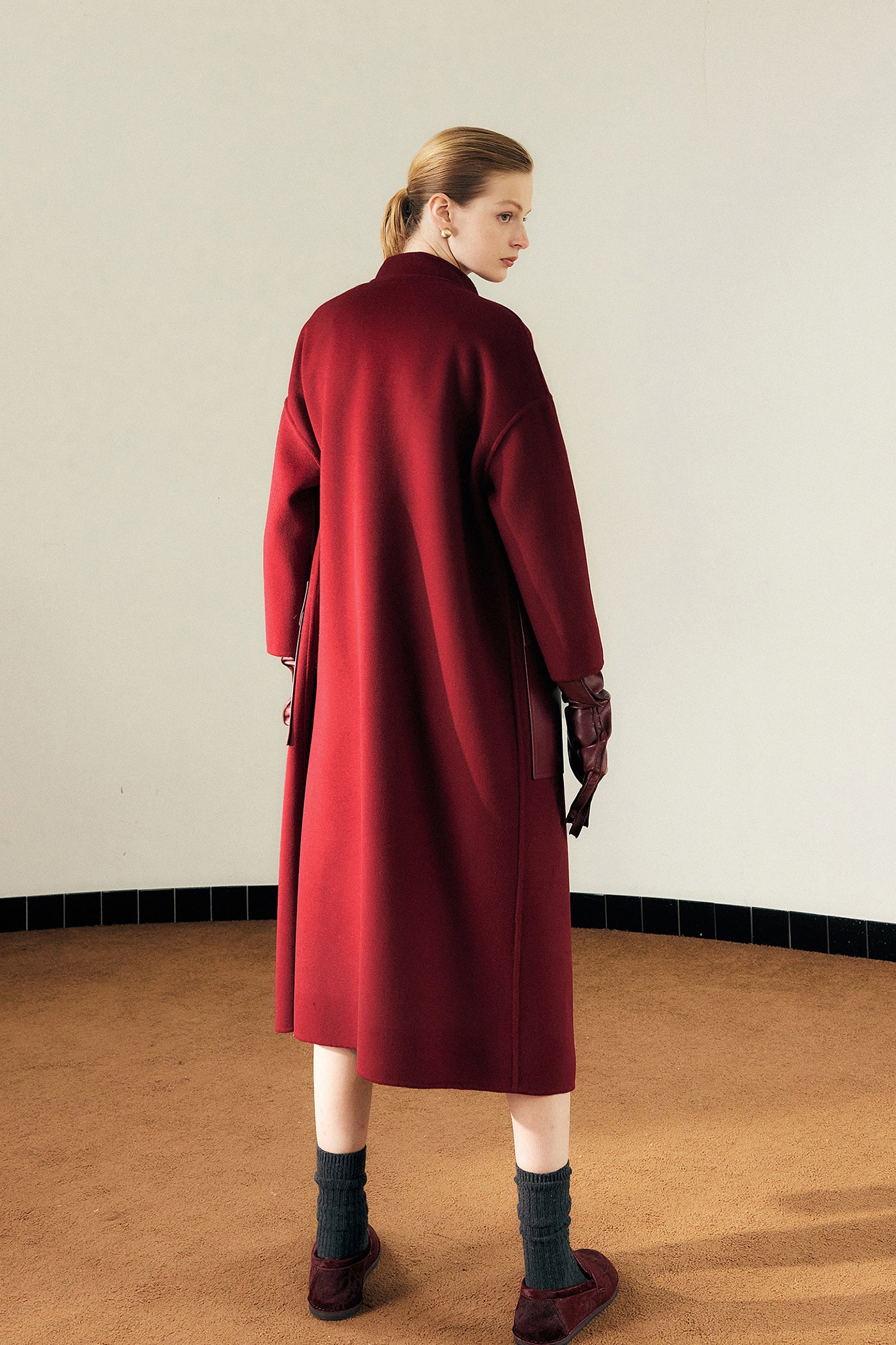 KAMILAN Women's Wool Coat – 2025 Autumn New Mid-Length Double-Faced Wool Overcoat