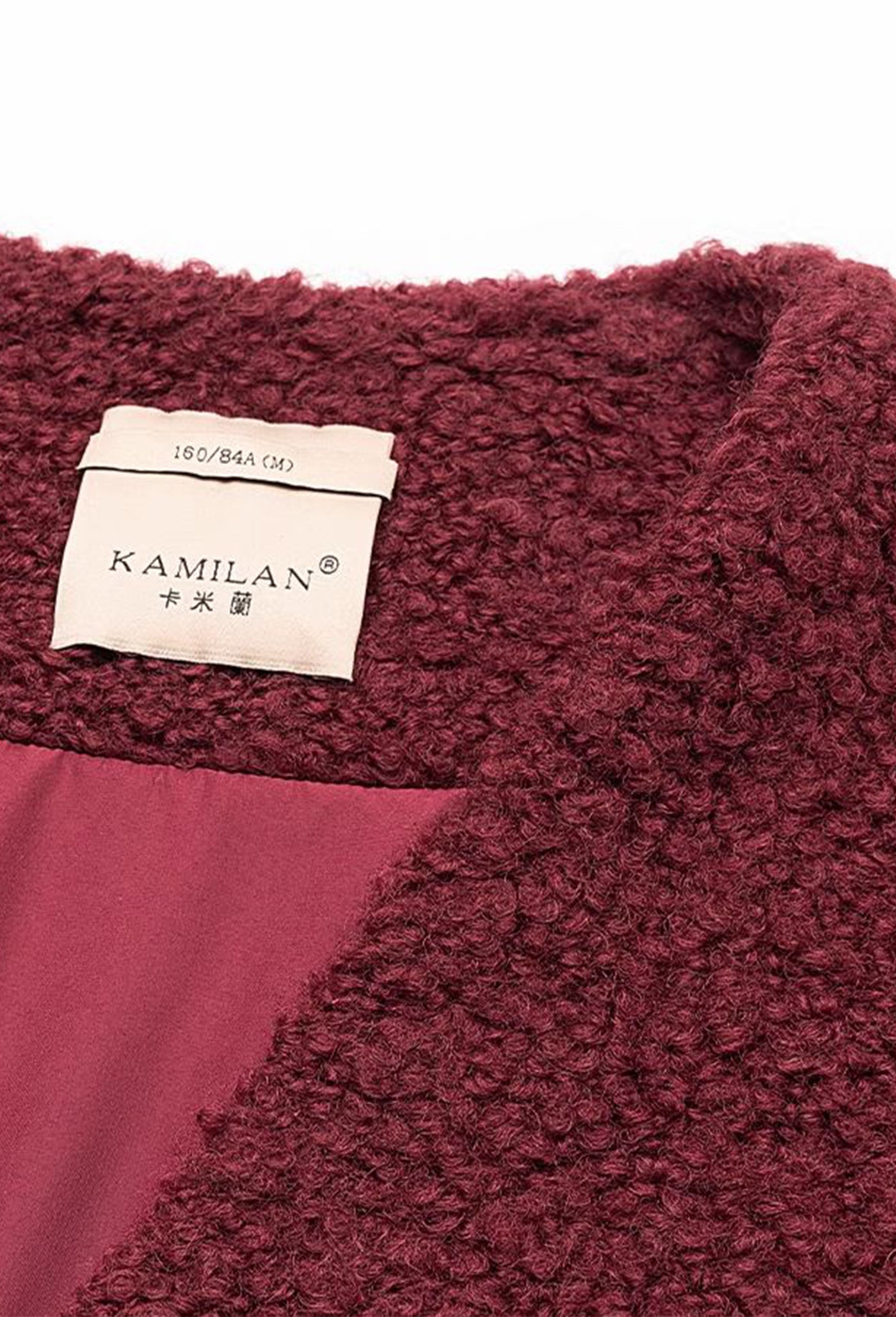 KAMILAN Women's Short Wool Coat – 2025 Autumn/Winter New Warm Faux Fur Jacket