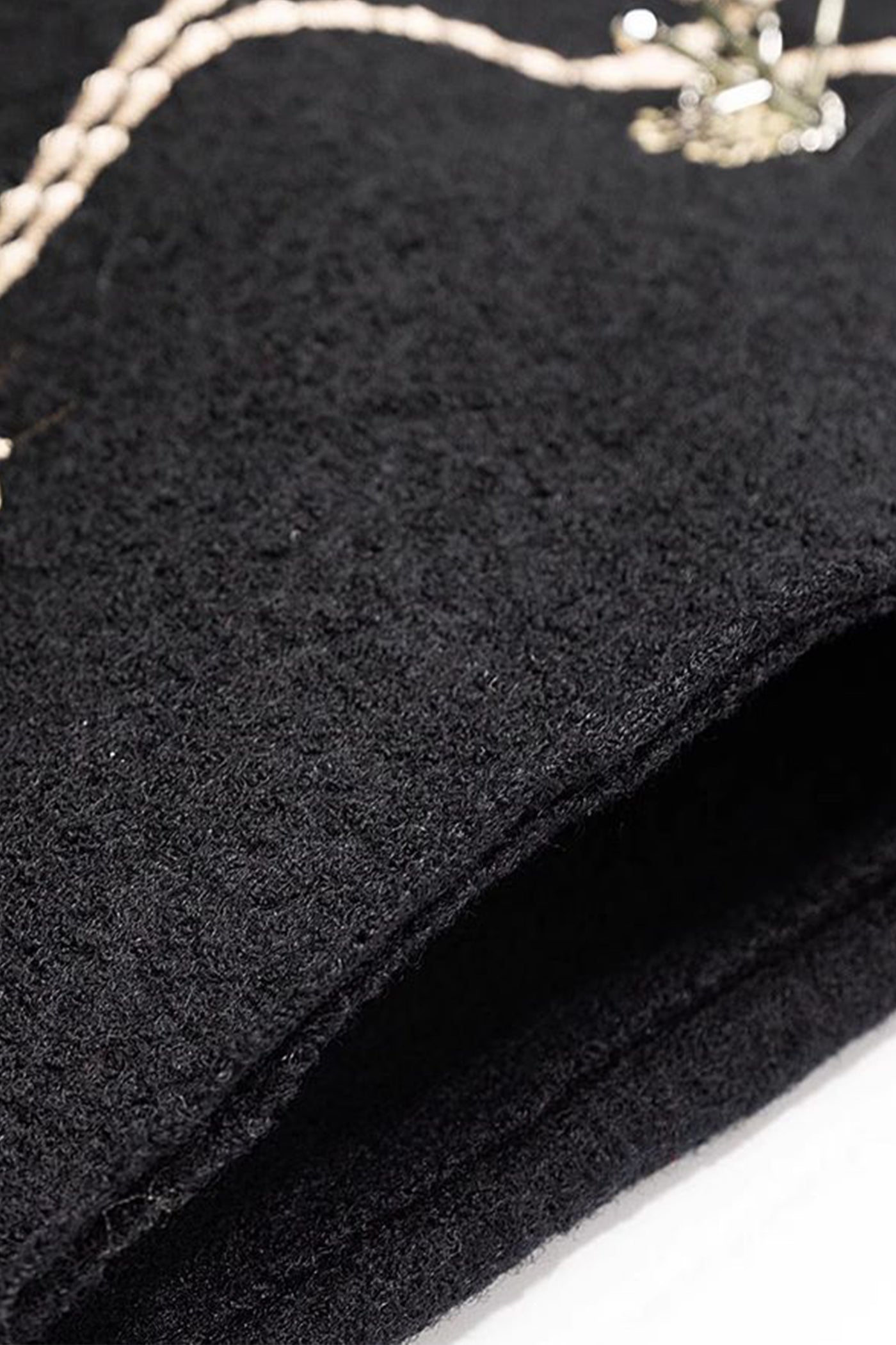 KAMILAN Women's Embroidered Wool Coat – 2025 Autumn New Elegant Mid-Length Overcoat
