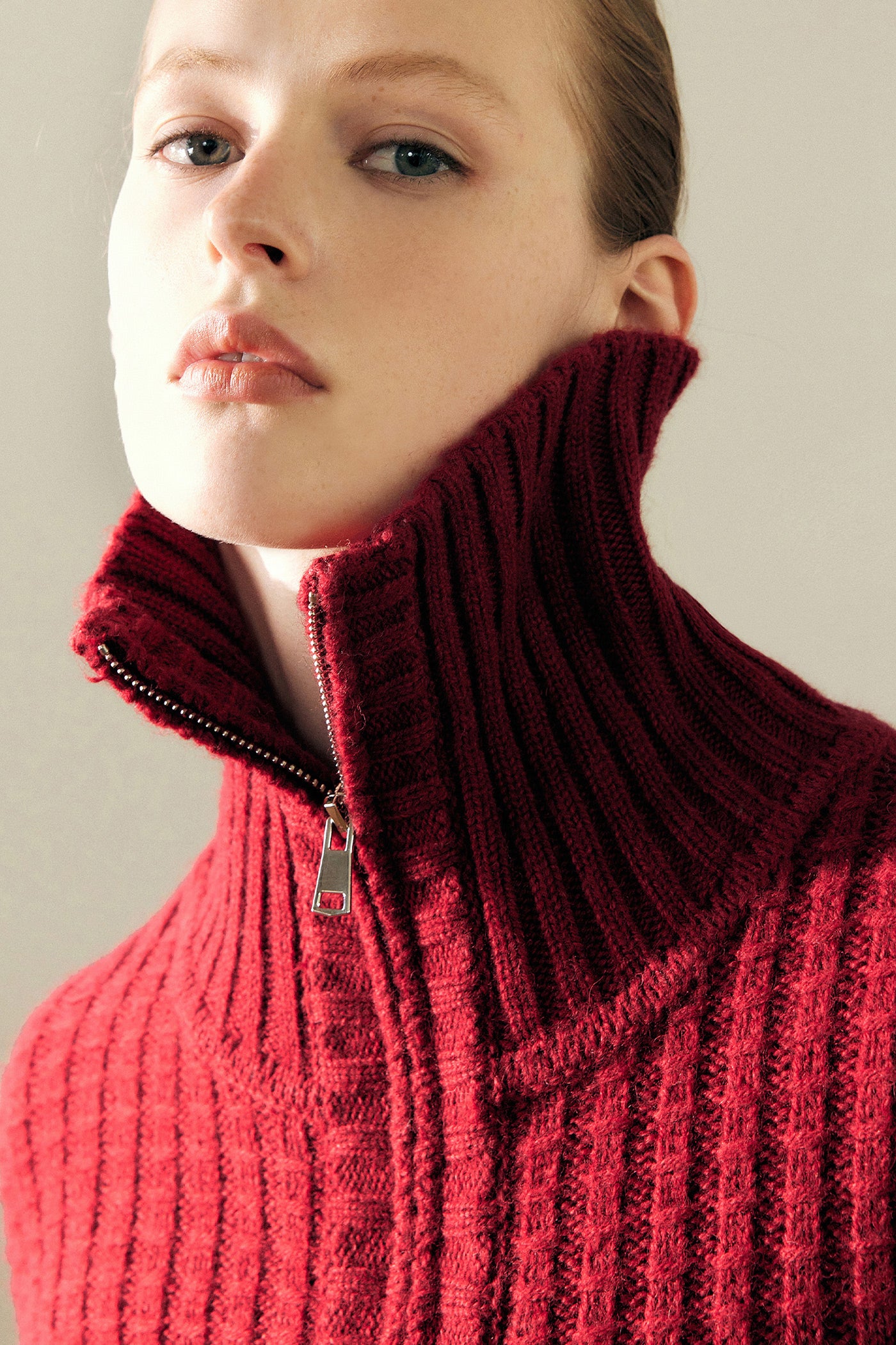 KAMILAN Women's Wool Knit Cardigan – 2025 Autumn New French Style Zipper Sweater Jacket