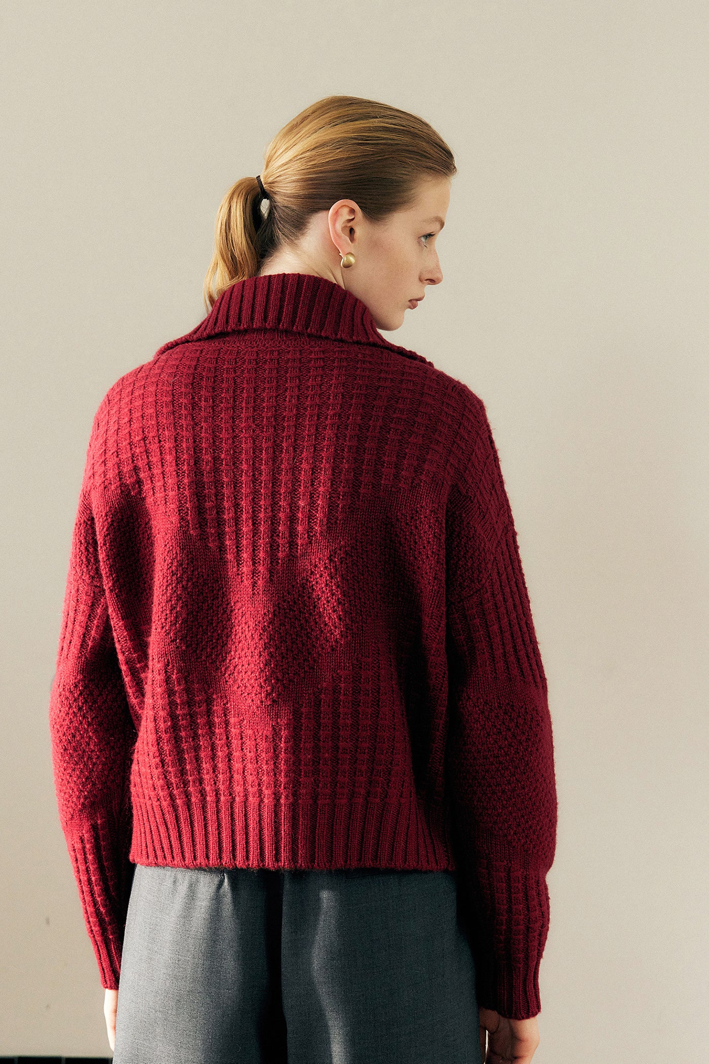 KAMILAN Women's Wool Knit Cardigan – 2025 Autumn New French Style Zipper Sweater Jacket
