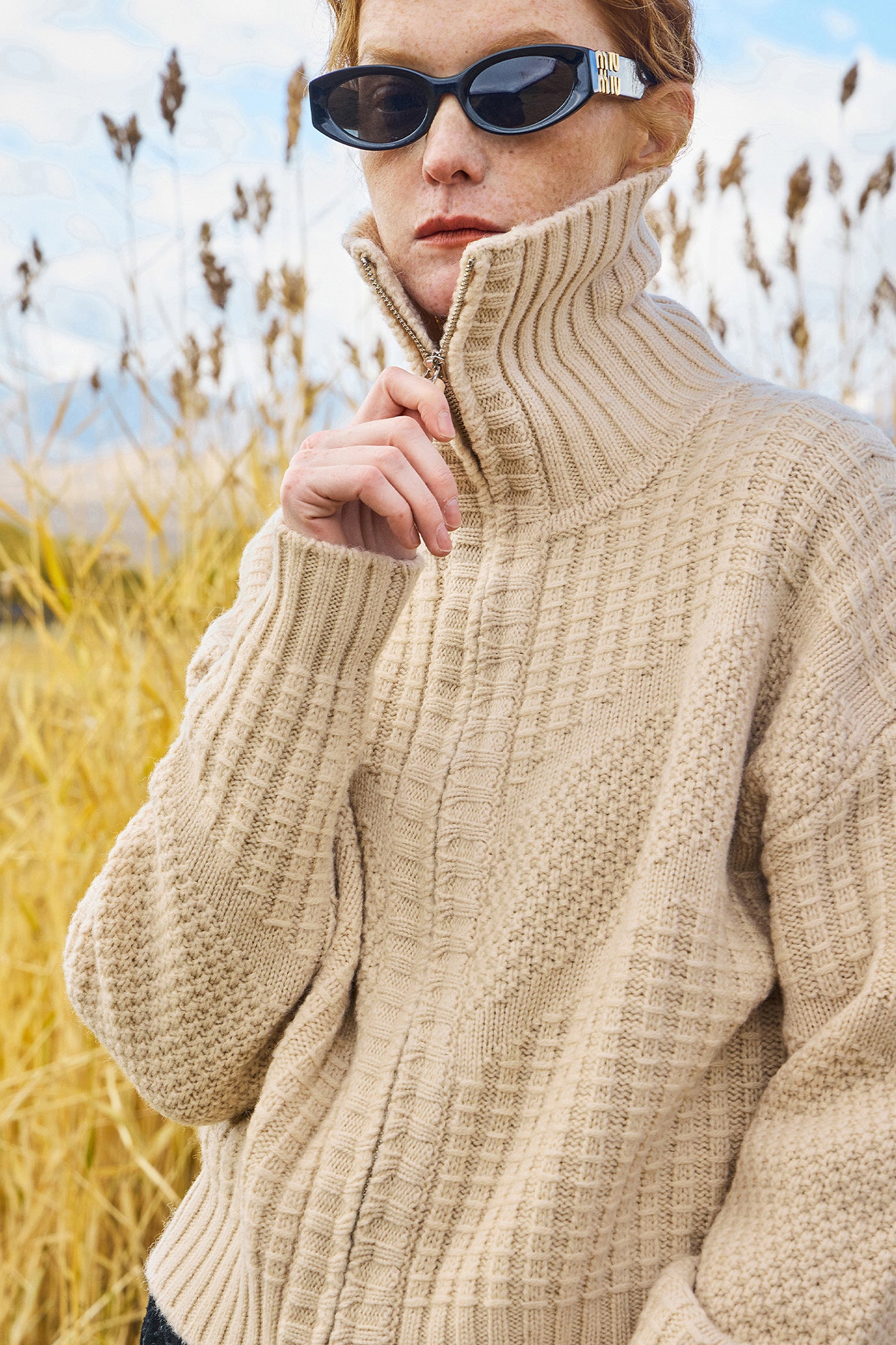 KAMILAN Women's Wool Knit Cardigan – 2025 Autumn New French Style Zipper Sweater Jacket