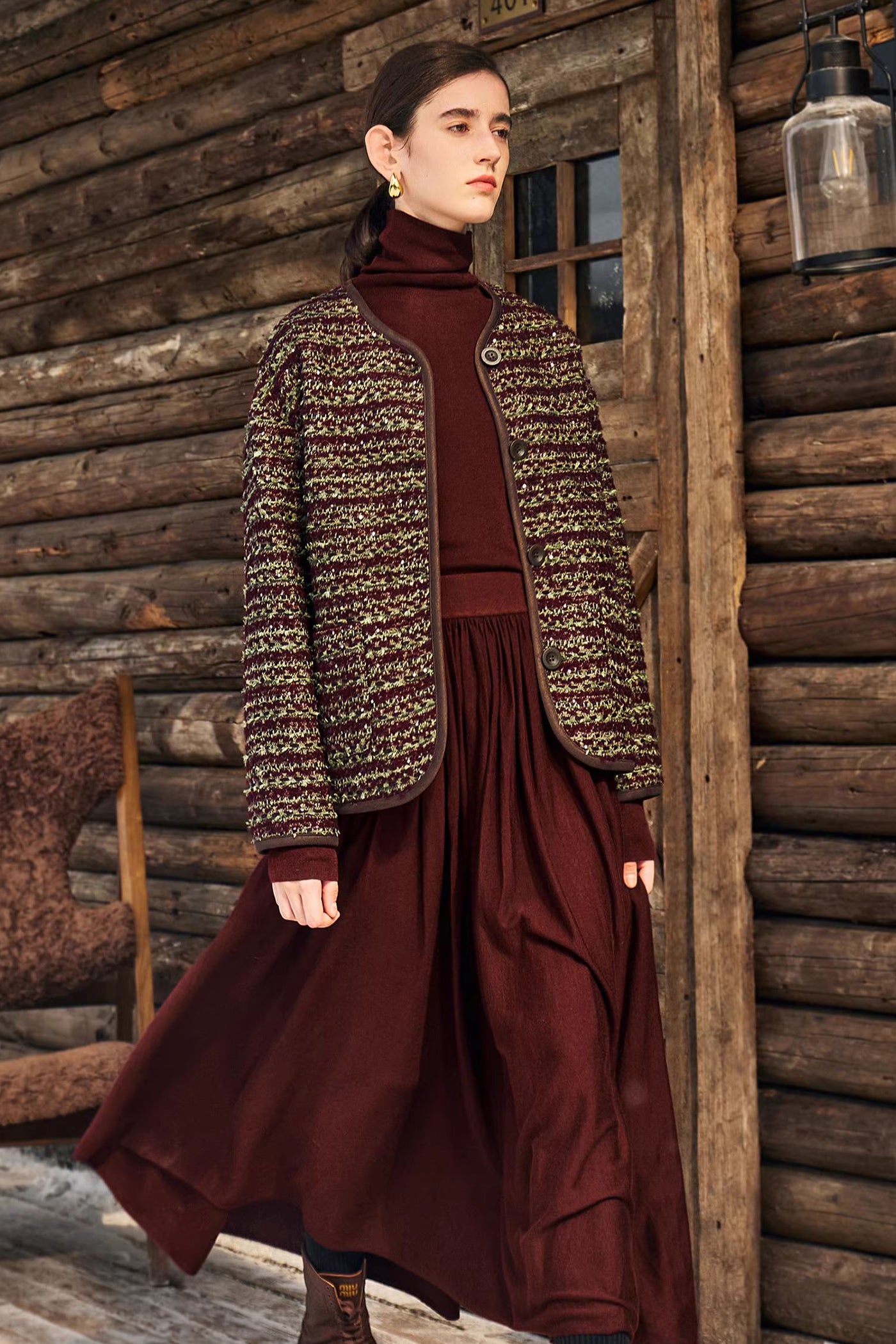 KAMILAN Women’s Short Tweed Jacket – 2025 Autumn New French Chic Cropped Outerwear