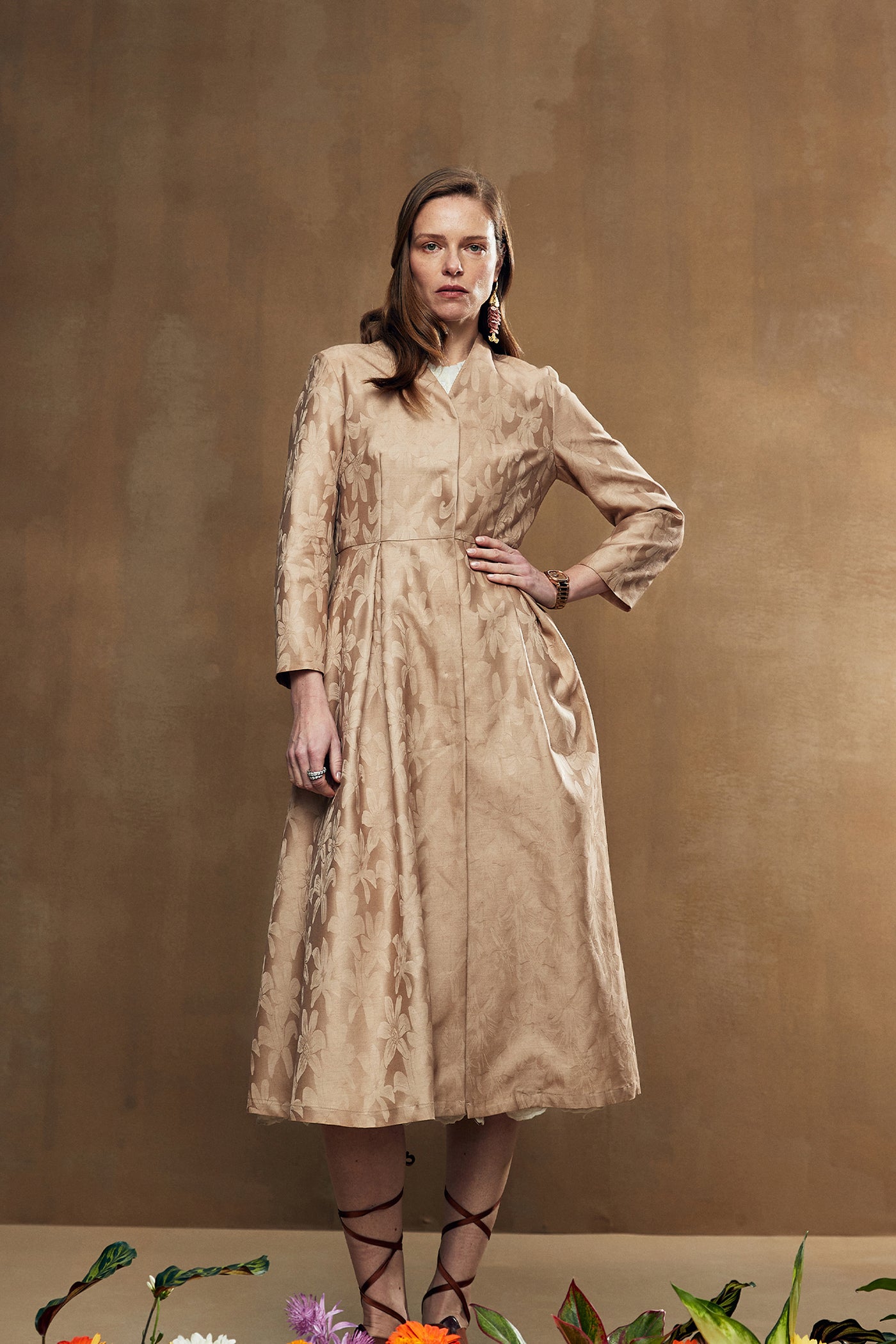 vintage silk wool blended windbreaker women's autumn 2025 new waist long swing coat.