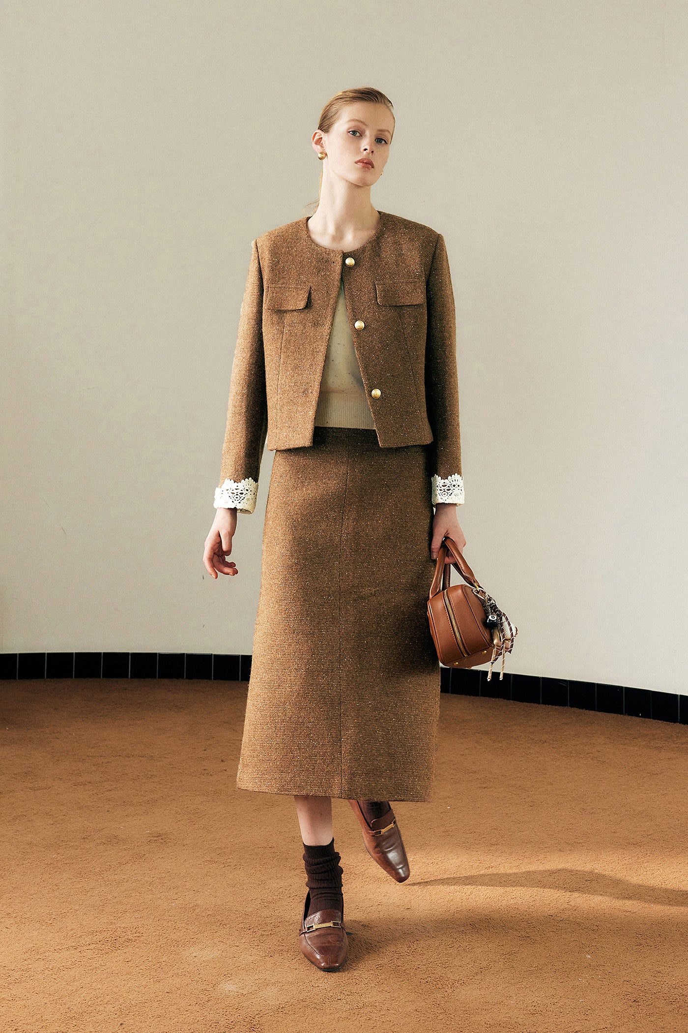 KAMILAN French temperament commuter woolen coat women's autumn new fashion coat top