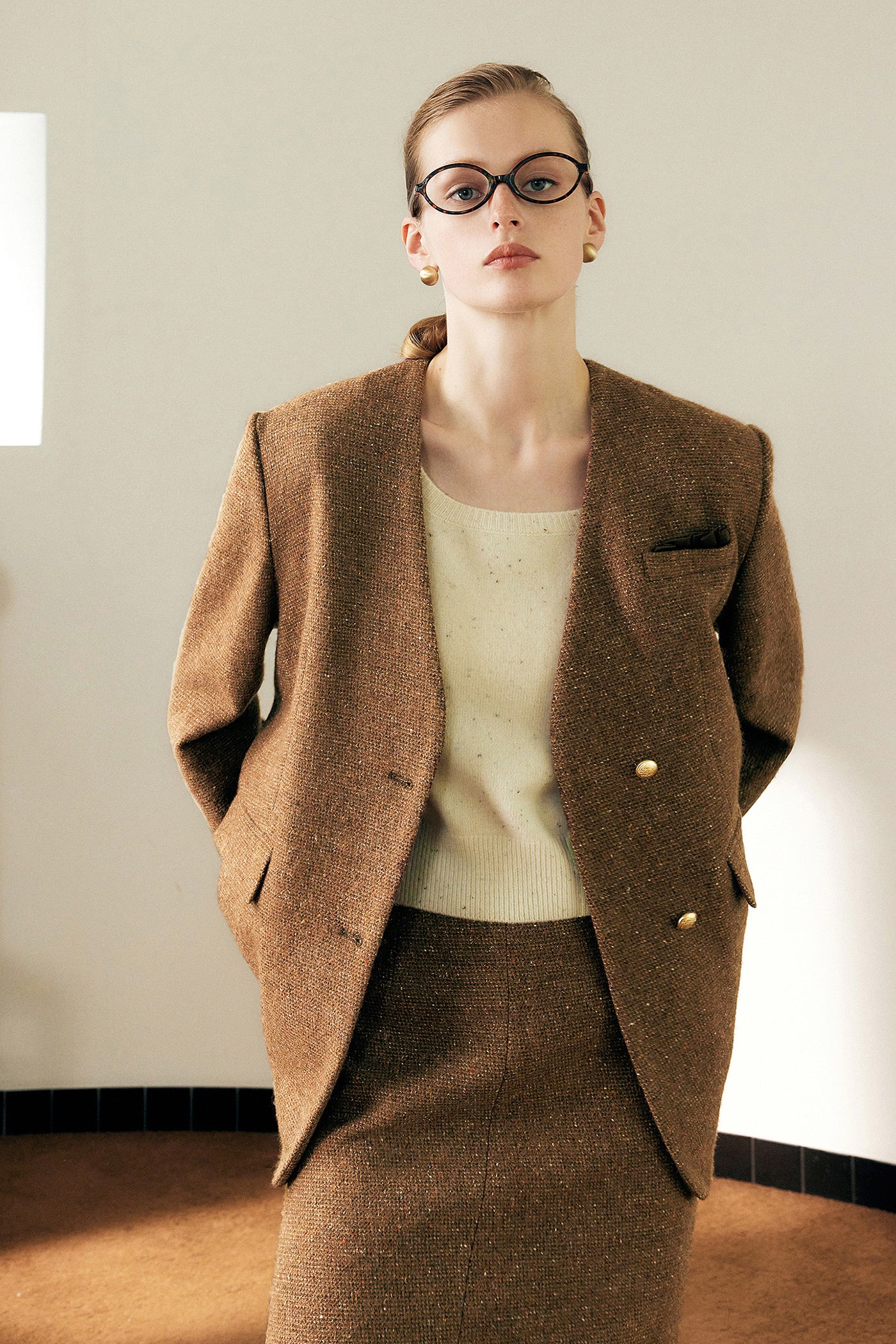KAMILAN French temperament commuter woolen coat women's autumn new fashion coat top