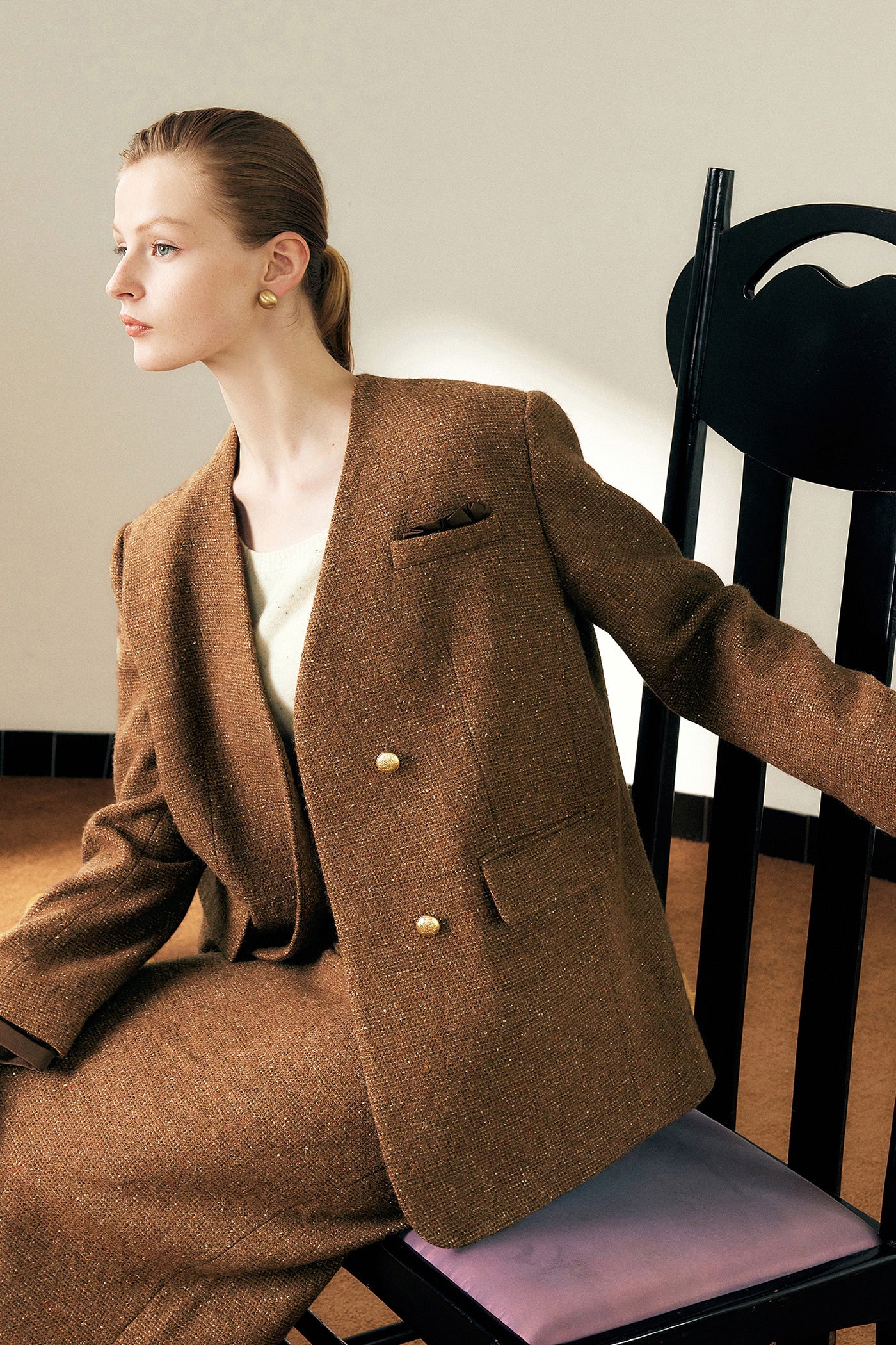 KAMILAN French temperament commuter woolen coat women's autumn new fashion coat top