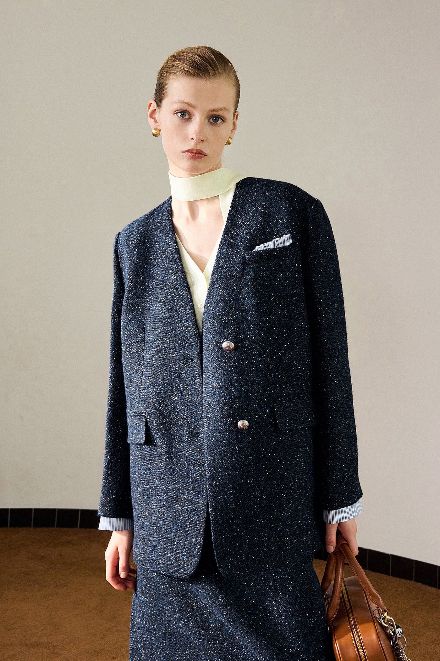 KAMILAN French temperament commuter woolen coat women's autumn new fashion coat top
