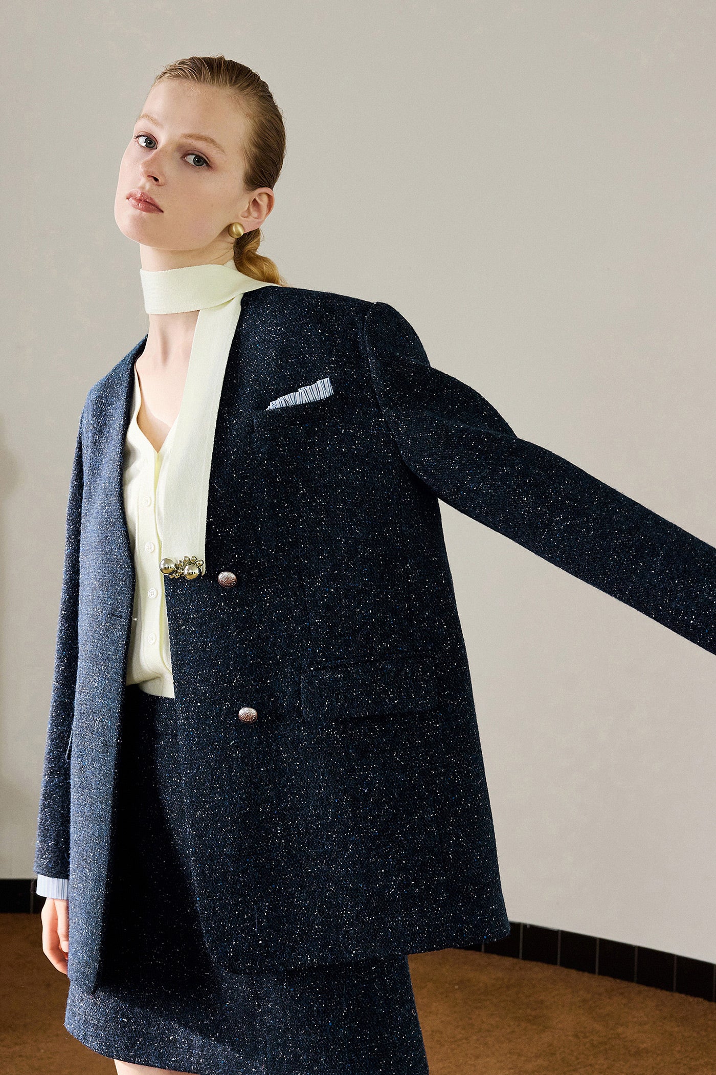 KAMILAN French temperament commuter woolen coat women's autumn new fashion coat top