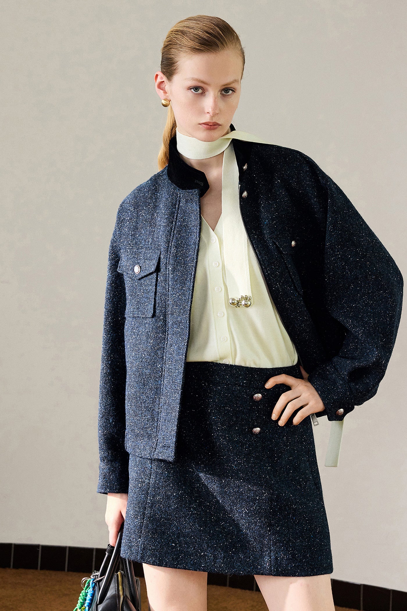 KAMILAN French temperament commuter woolen coat women's autumn new fashion coat top