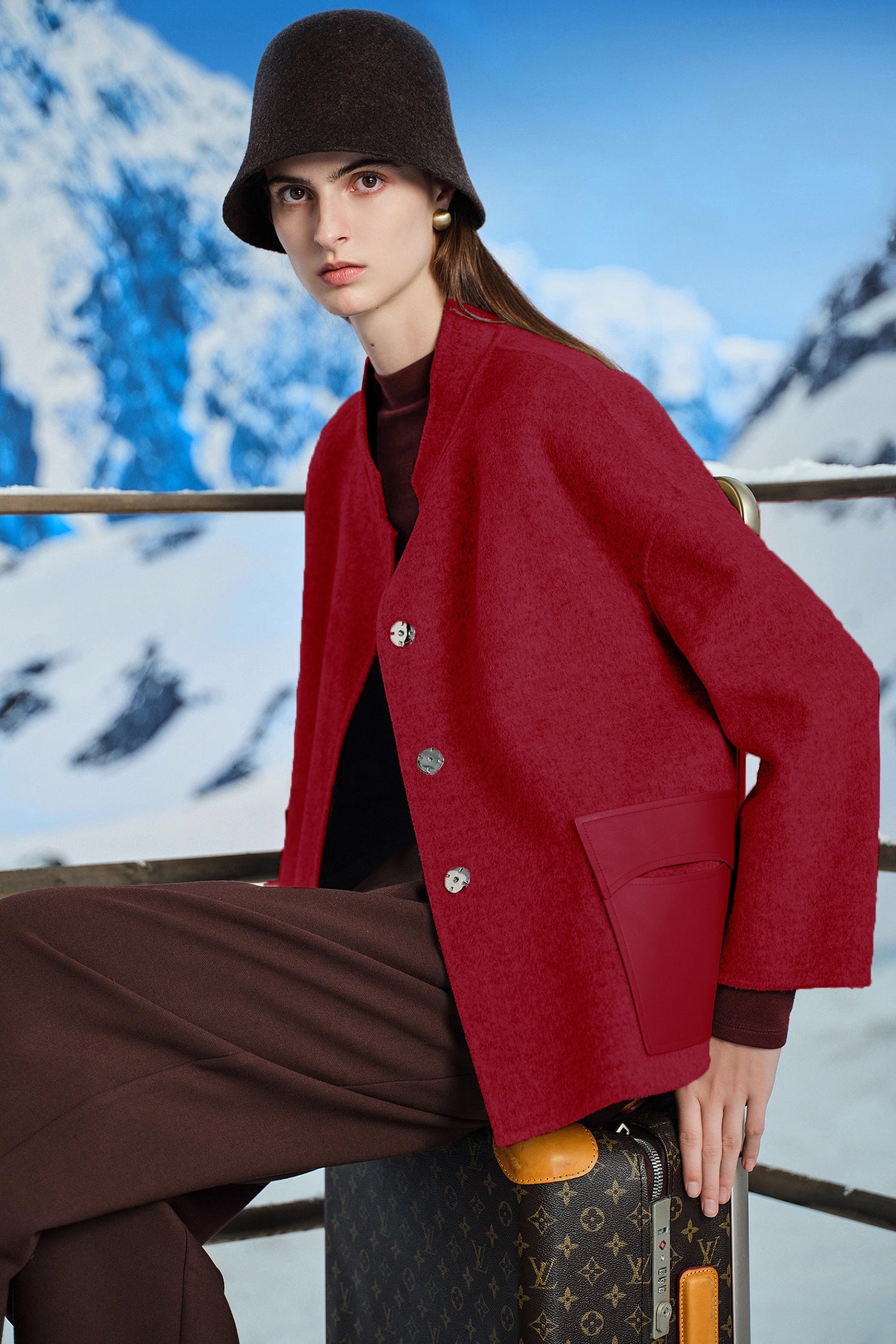 short double-sided coat women's autumn 2025 new sheepskin splicing wool coat