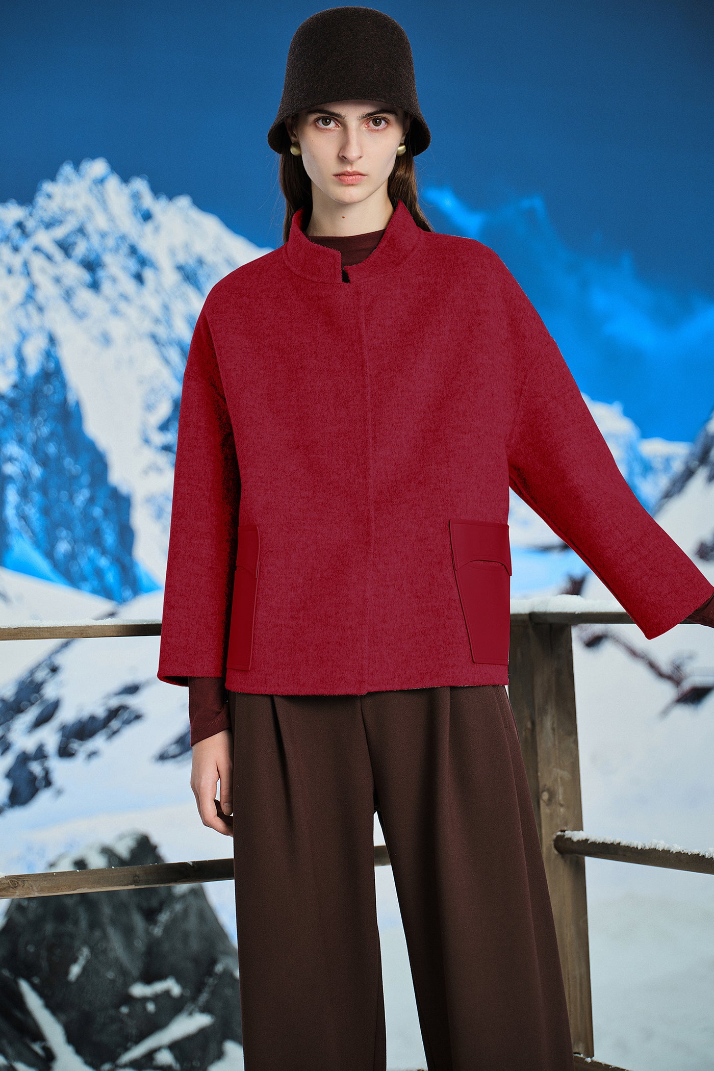 short double-sided coat women's autumn 2025 new sheepskin splicing wool coat