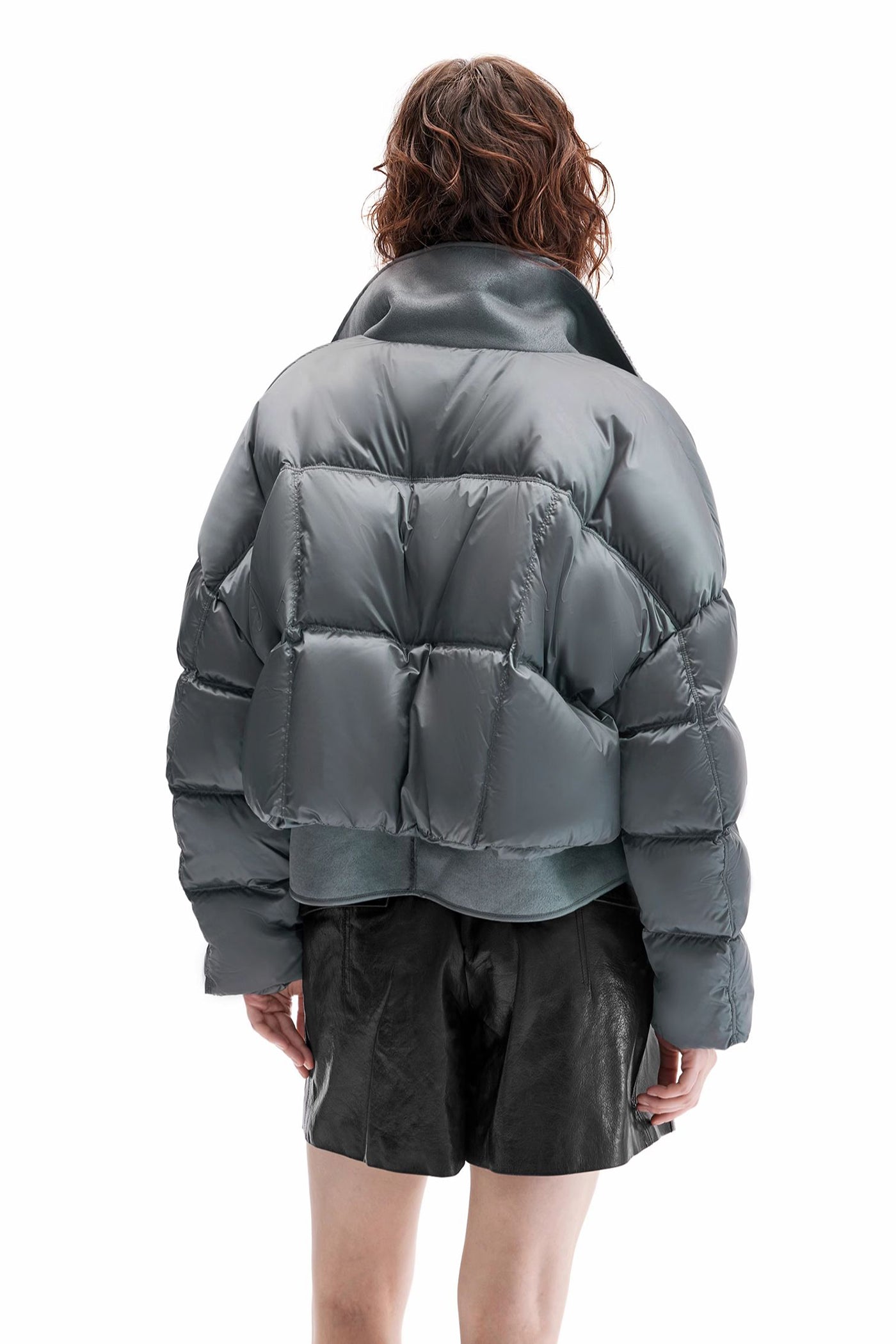 KAMILAN plush lapel splicing down jacket women's new short warm white duck down jacket in winter 2025