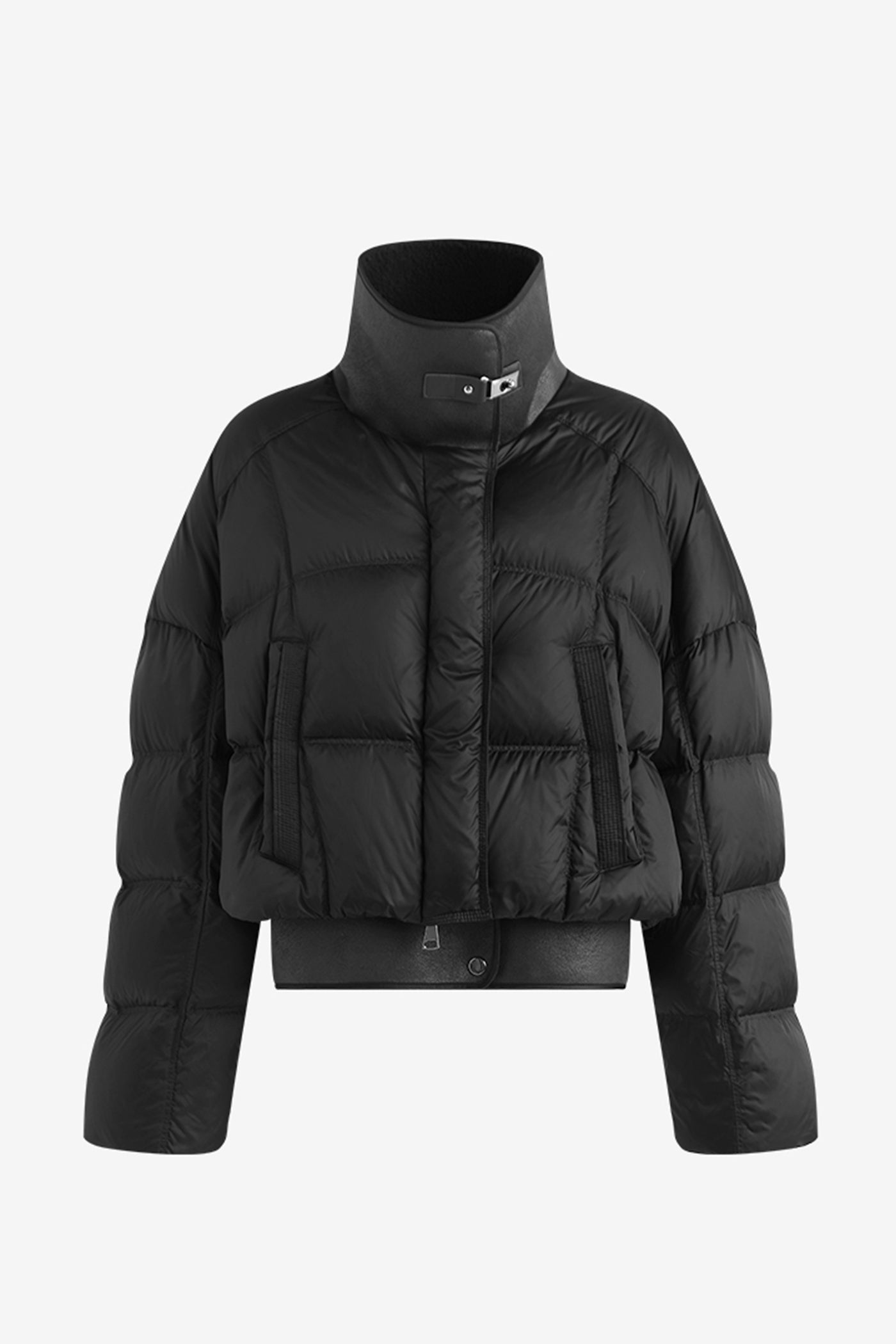 KAMILAN plush lapel splicing down jacket women's new short warm white duck down jacket in winter 2025