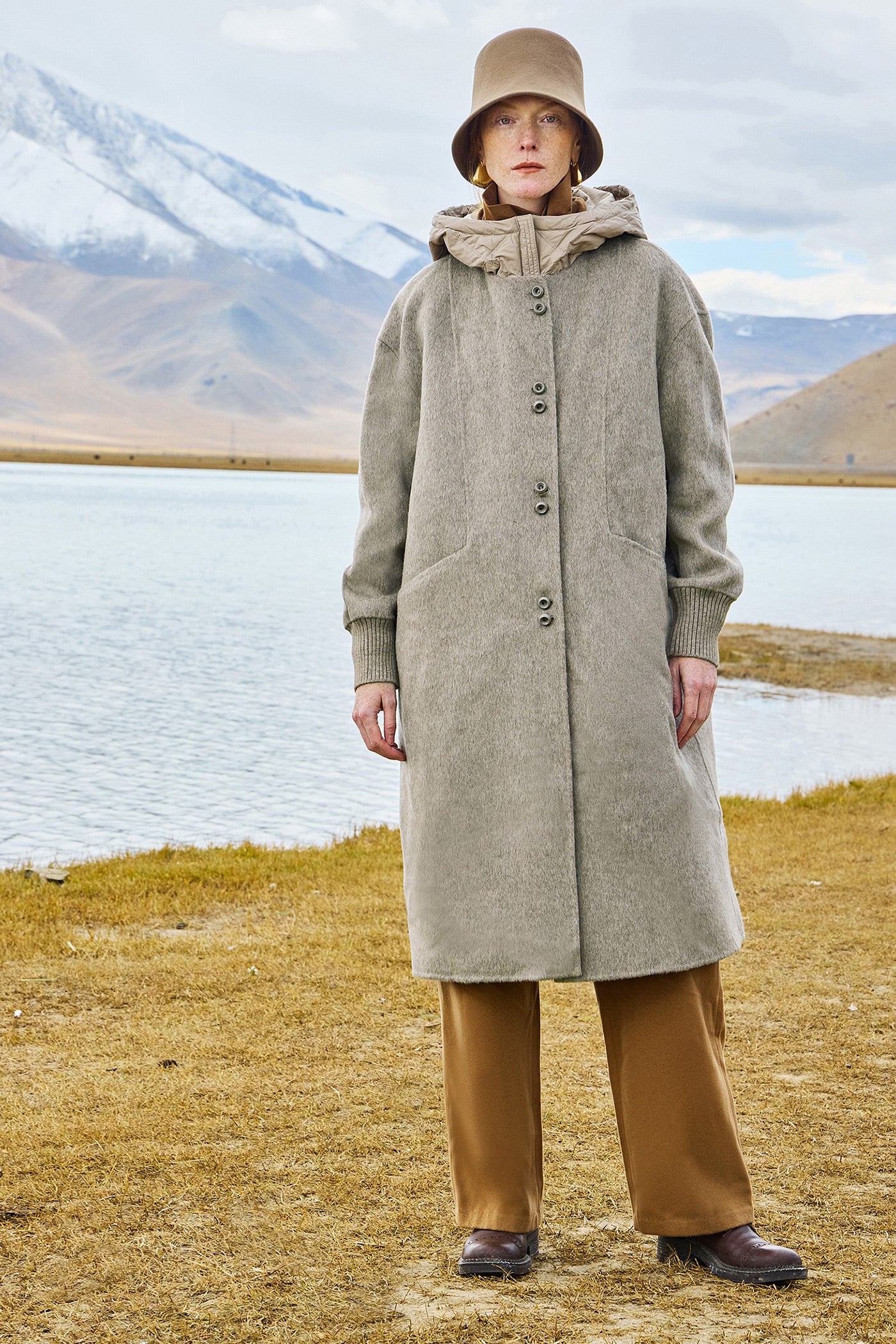 KAMILAN wool coat long suit women's 2025 autumn and winter new coat+down jacket