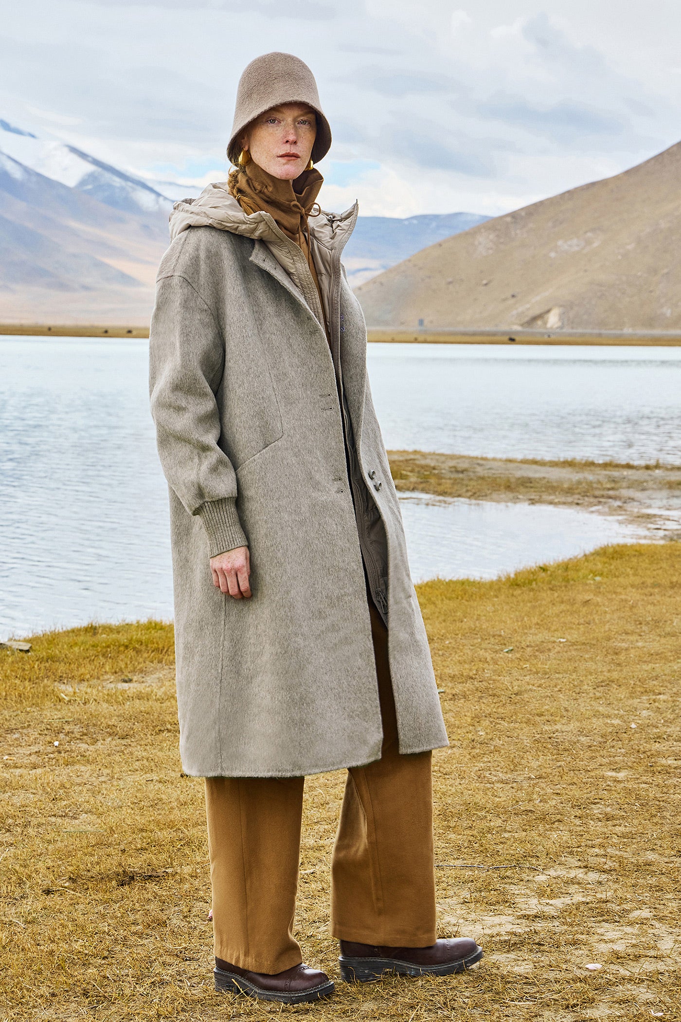 KAMILAN wool coat long suit women's 2025 autumn and winter new coat+down jacket