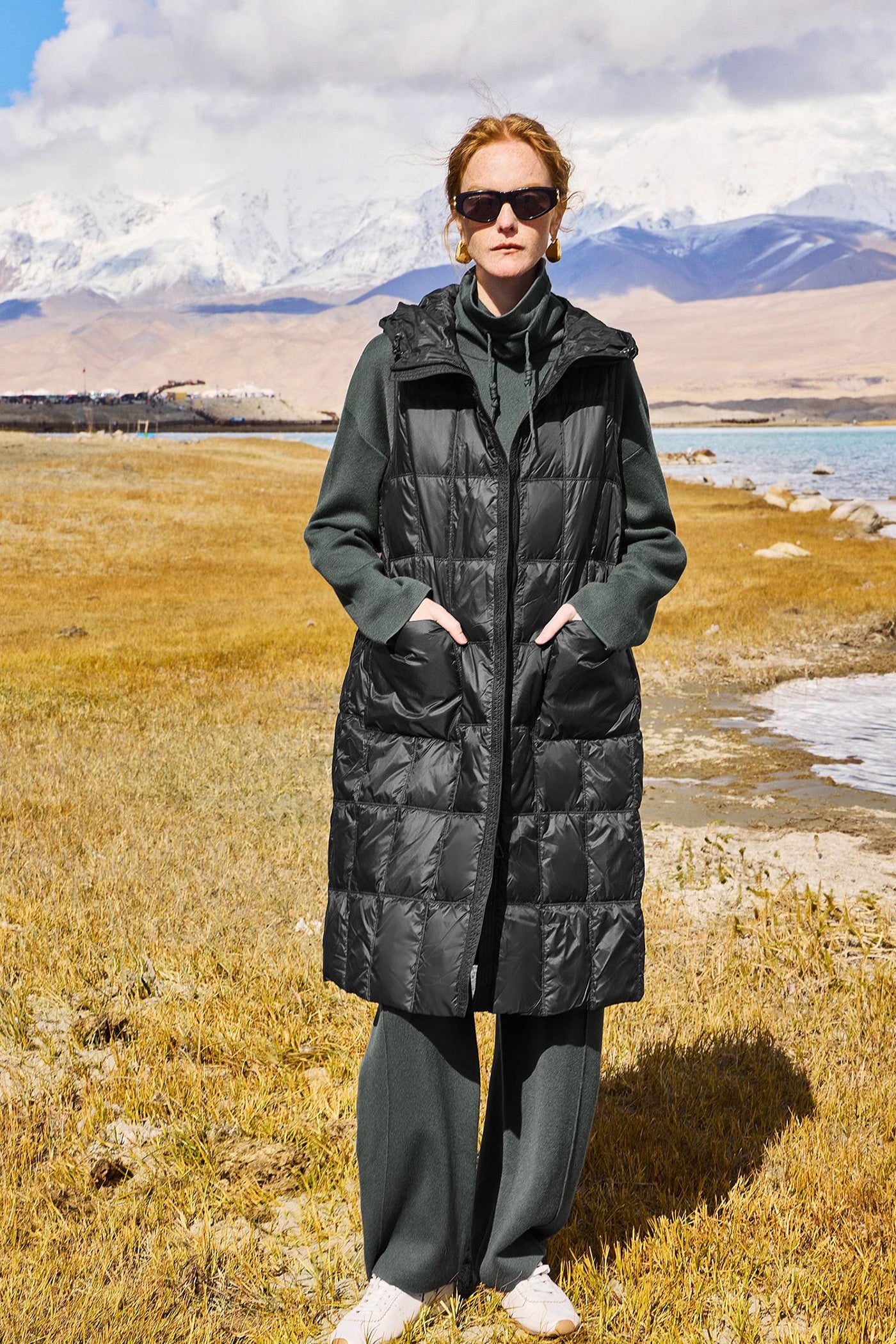 KAMILAN wool coat long suit women's 2025 autumn and winter new coat+down jacket