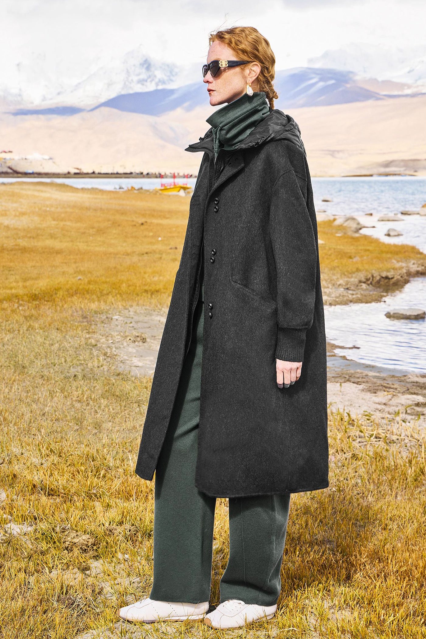 KAMILAN wool coat long suit women's 2025 autumn and winter new coat+down jacket