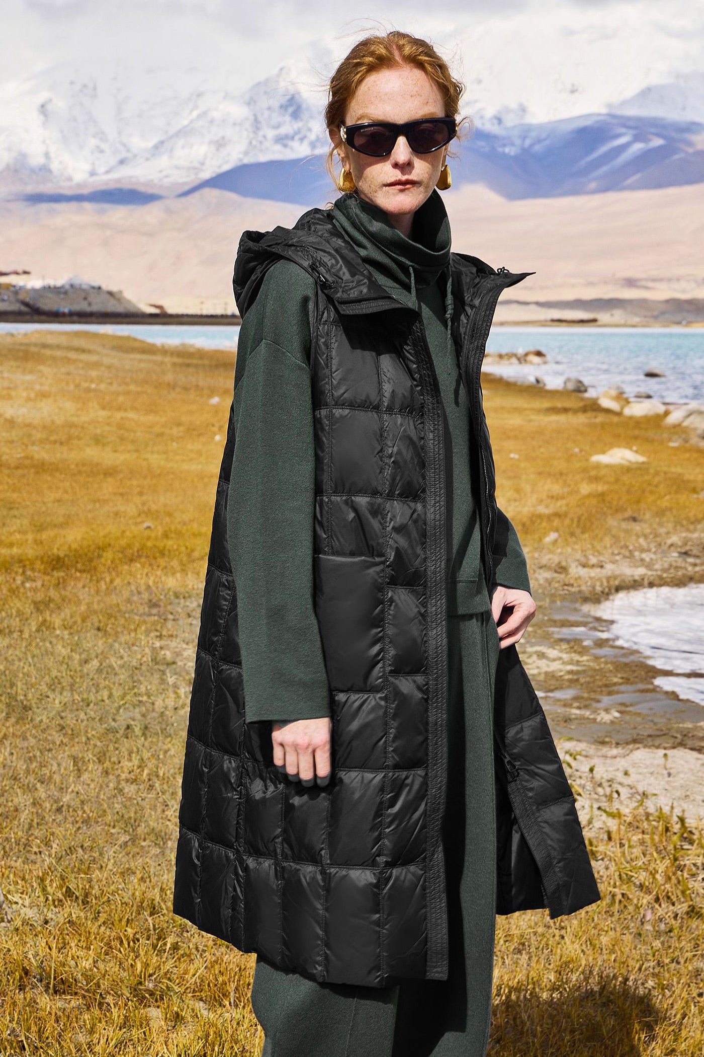KAMILAN wool coat long suit women's 2025 autumn and winter new coat+down jacket