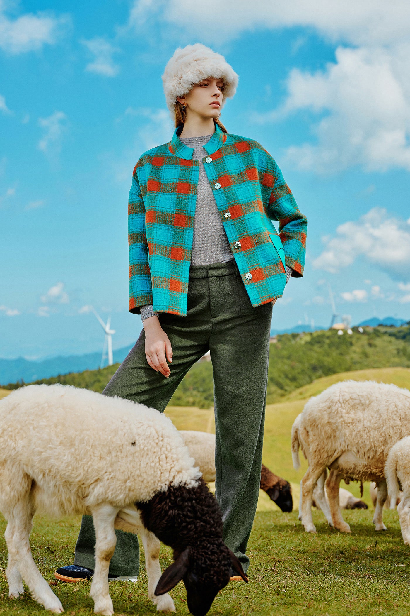 Plaid Wool Coat Women's Autumn New Short Wool Double-faced Coat Coat