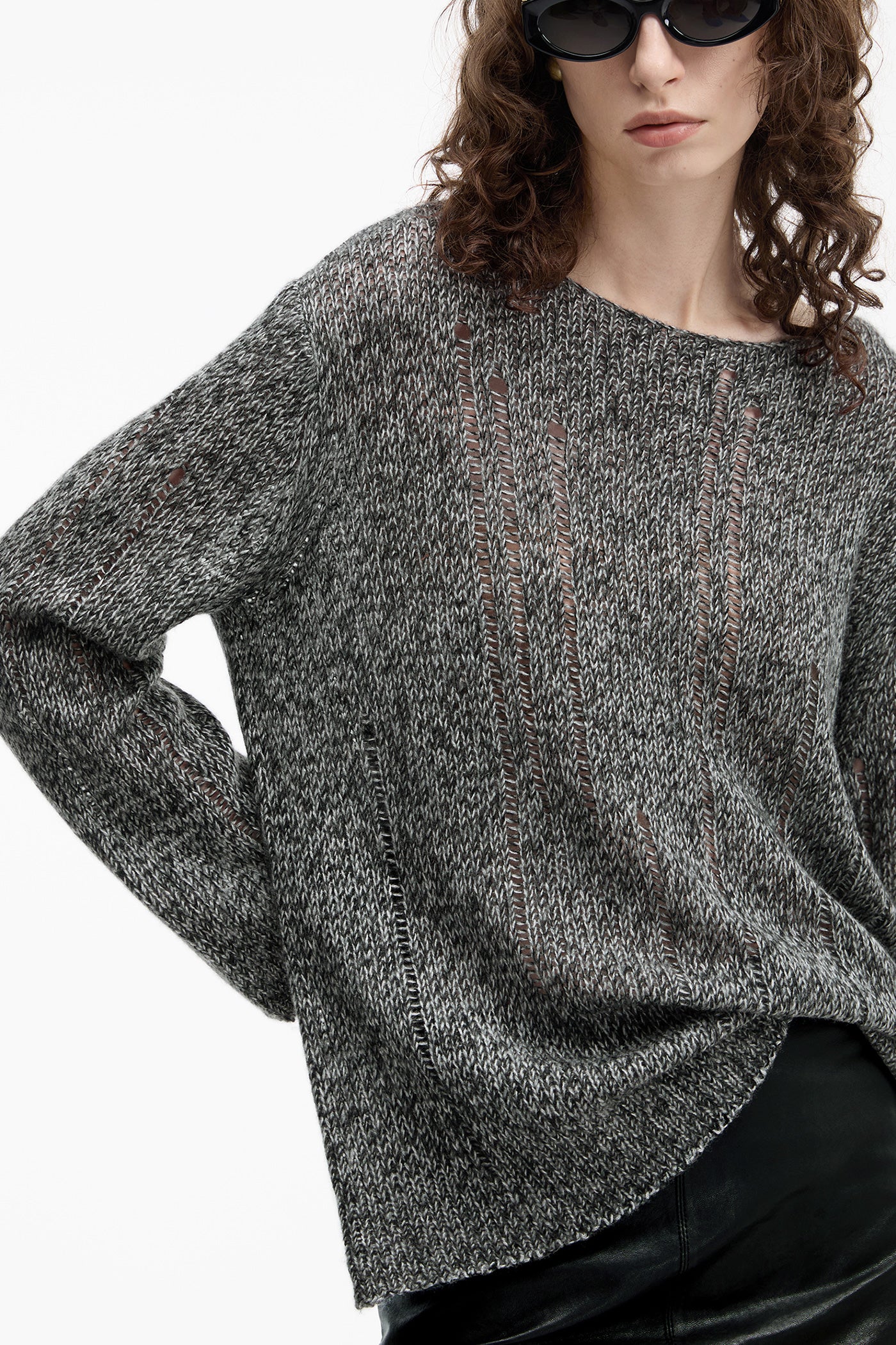 Camilan hollow sweater women's autumn 2024 new loose sweater