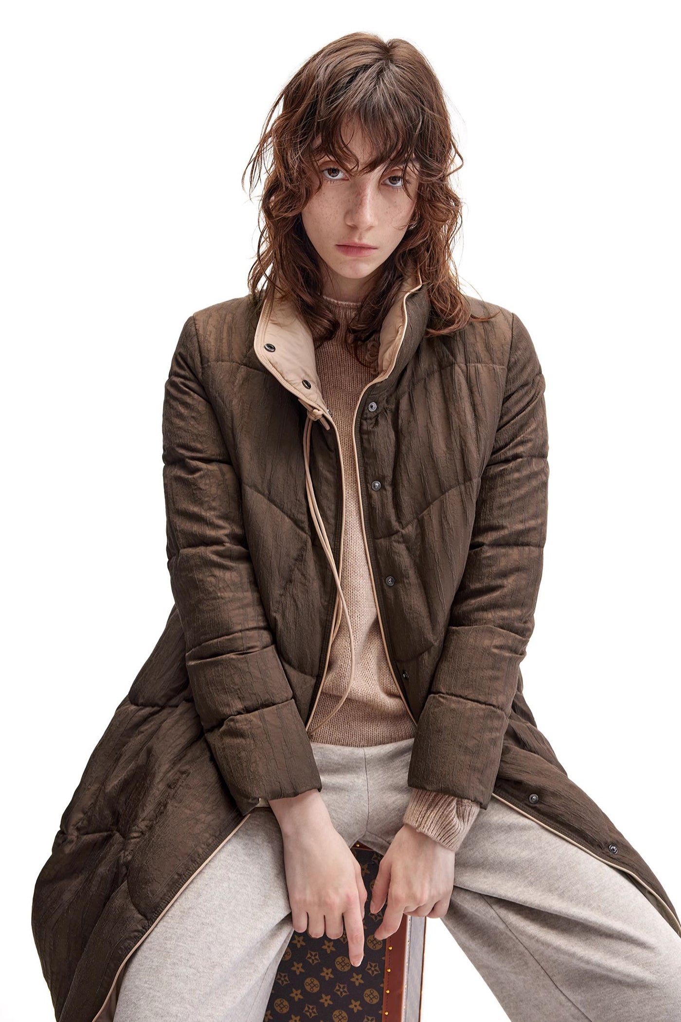KAMILAN new Chinese Style high-necked white goose down jacket women's winter new long warm goose down coat