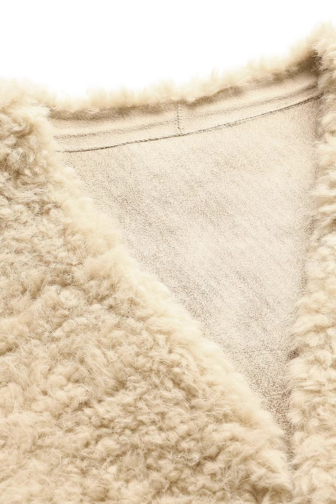 KAMILAN faux fur one V-neck environmental protection fur women's winter short warm Mao Maofaux fur coat.