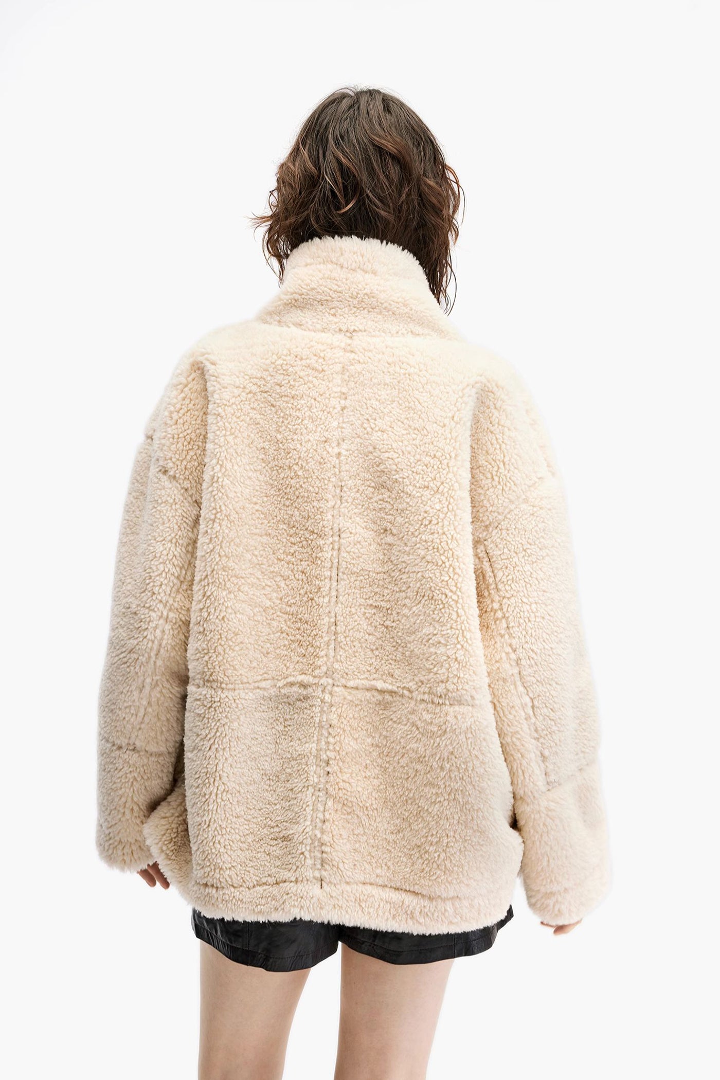 KAMILAN Angora red PU leather faux fur female winter 2025 new fashion short warm Faux Fur Coat
