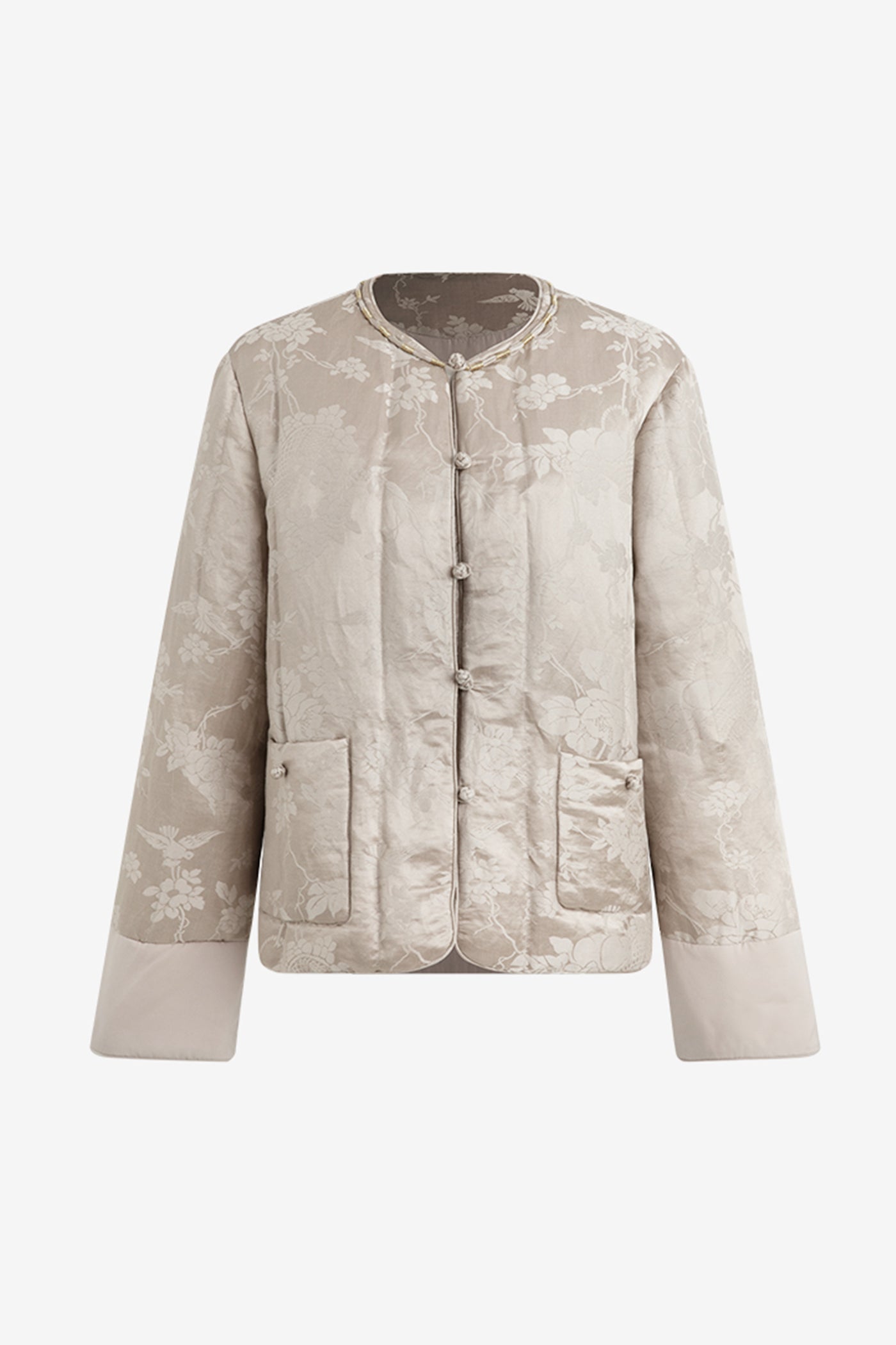 KAMILAN New Chinese Style White Goose Down Jacket Women's Winter New Jacquard Goose Down Jacket