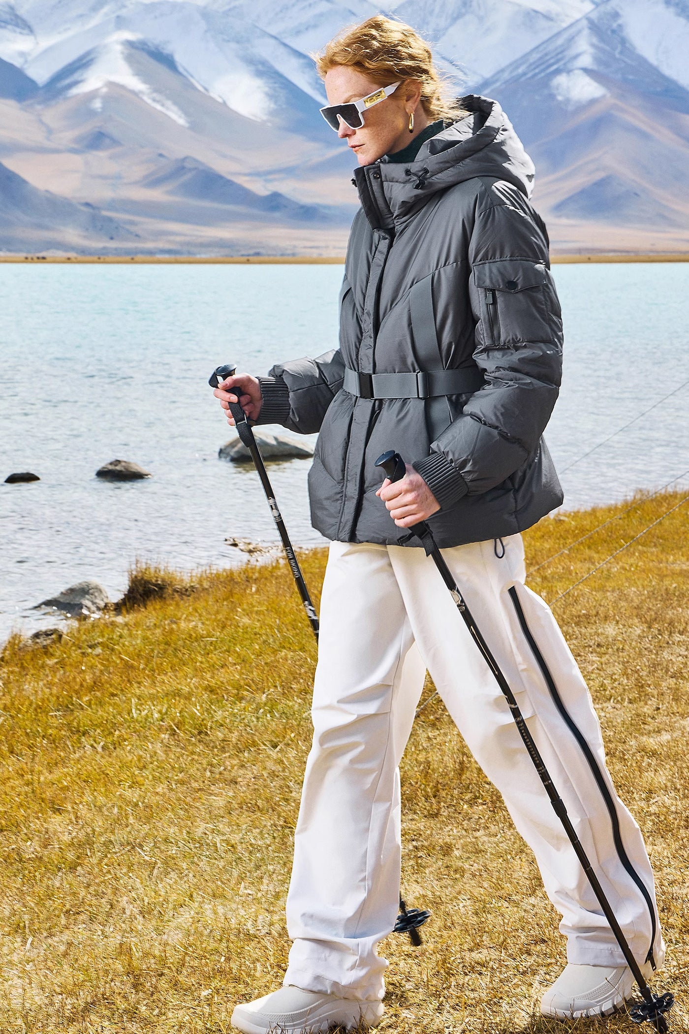 KAMILAN outdoor hiking down jacket women's winter new goose down coat hooded.