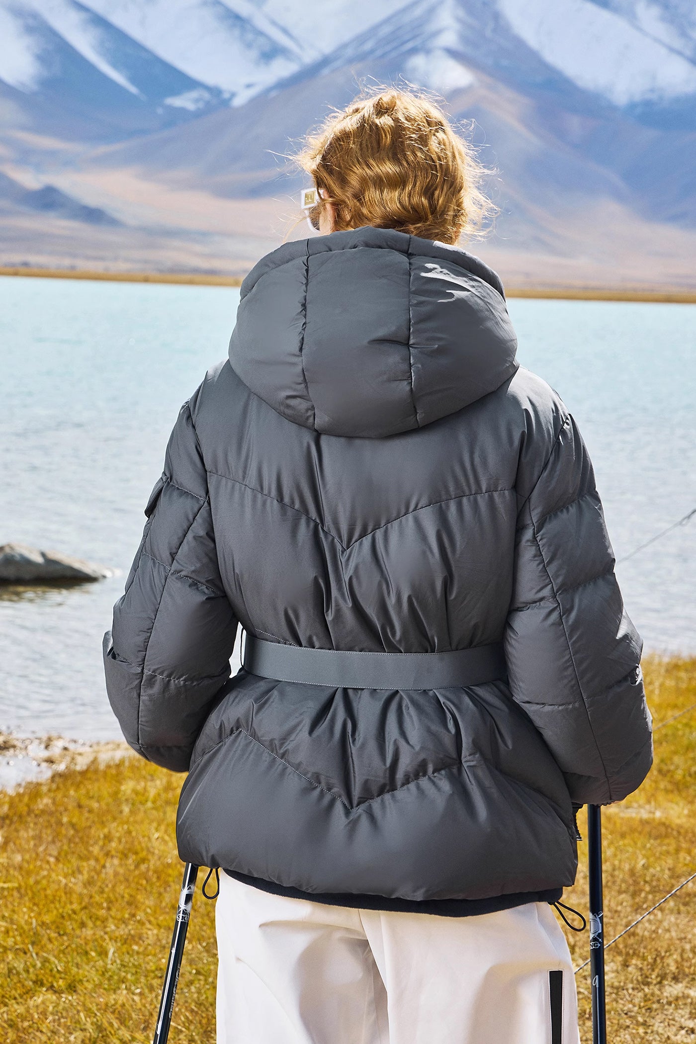 KAMILAN outdoor hiking down jacket women's winter new goose down coat hooded.