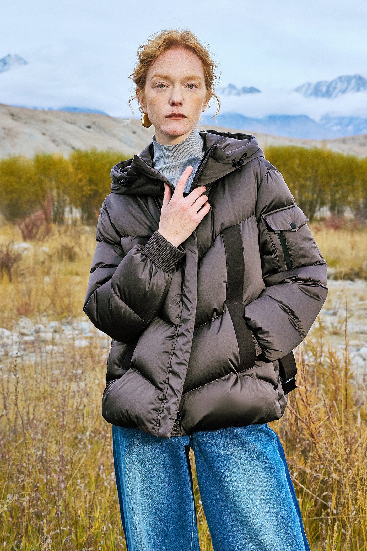 KAMILAN outdoor hiking down jacket women's winter new goose down coat hooded.