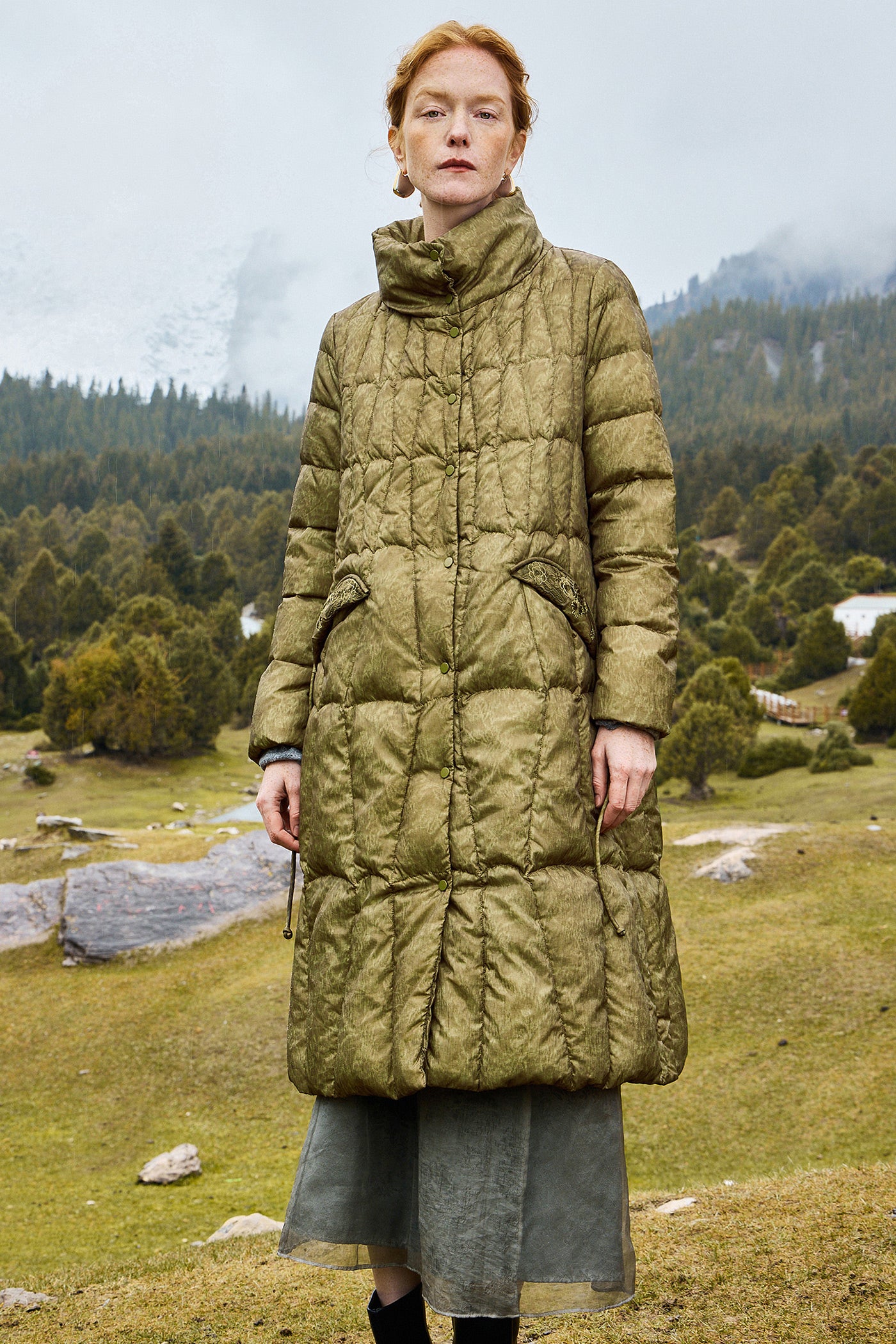 KAMILAN White Goose Down Jacket Female 2025 Winter New Long Embroidered Goose Down Jacket