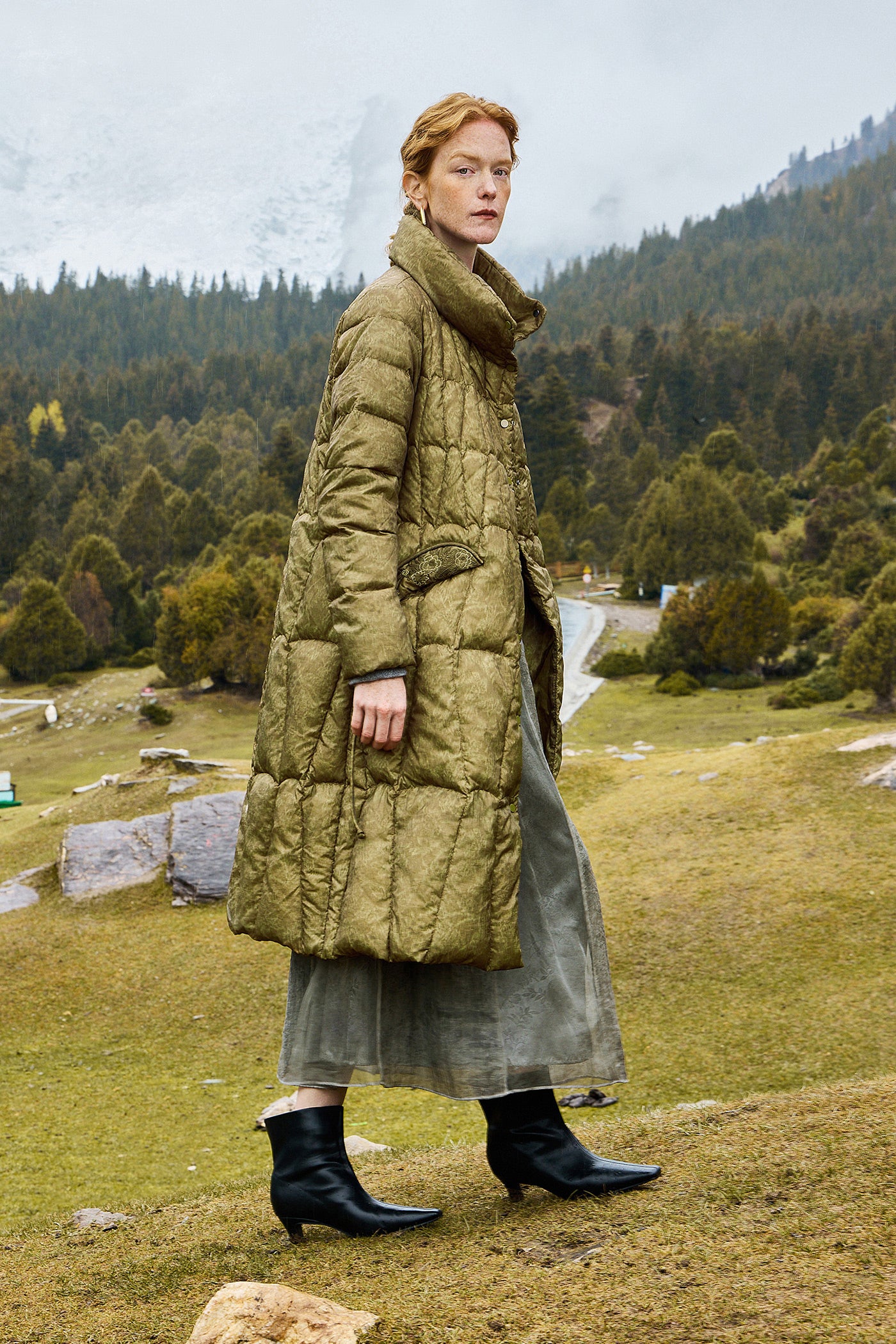 KAMILAN White Goose Down Jacket Female 2025 Winter New Long Embroidered Goose Down Jacket