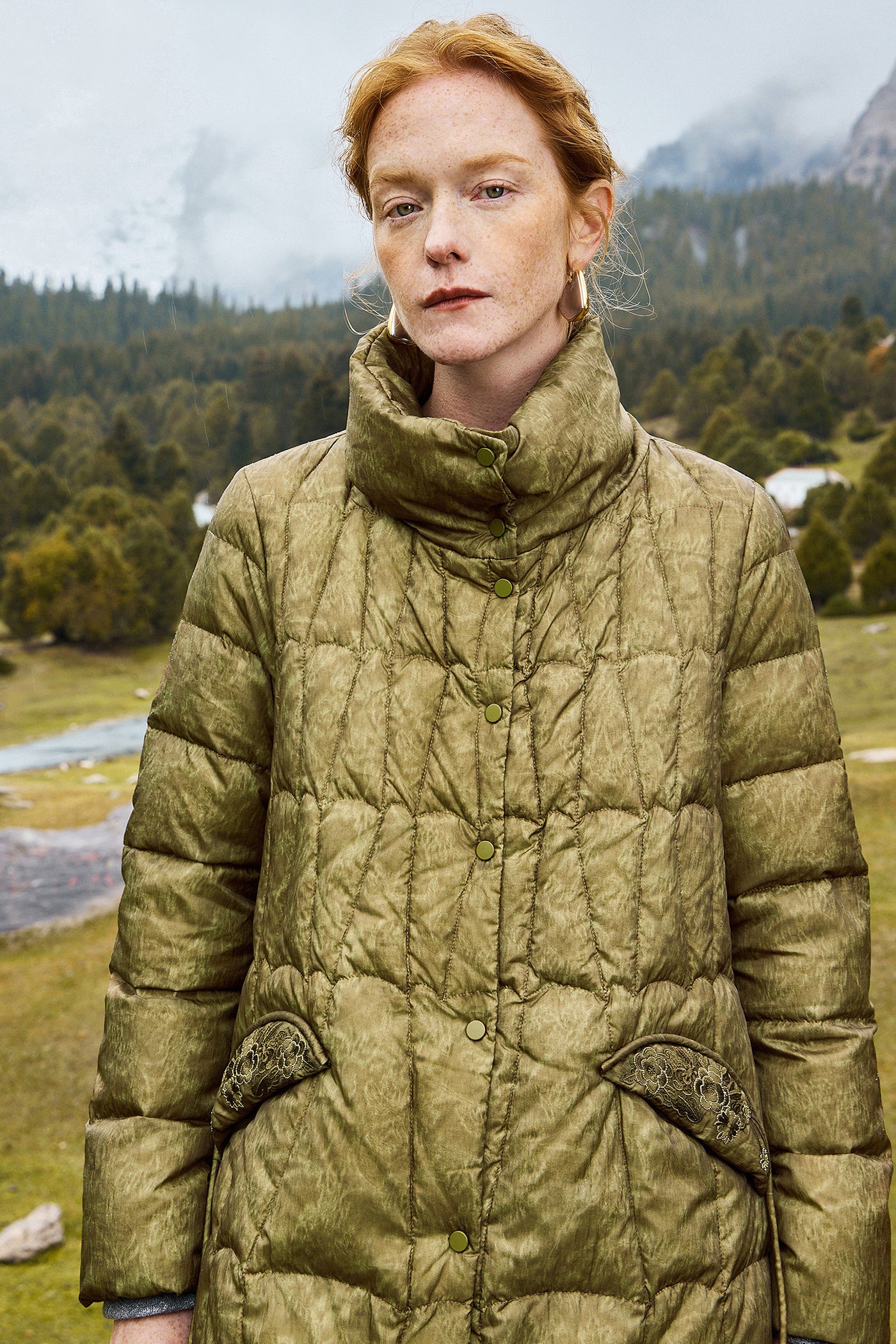 KAMILAN White Goose Down Jacket Female 2025 Winter New Long Embroidered Goose Down Jacket