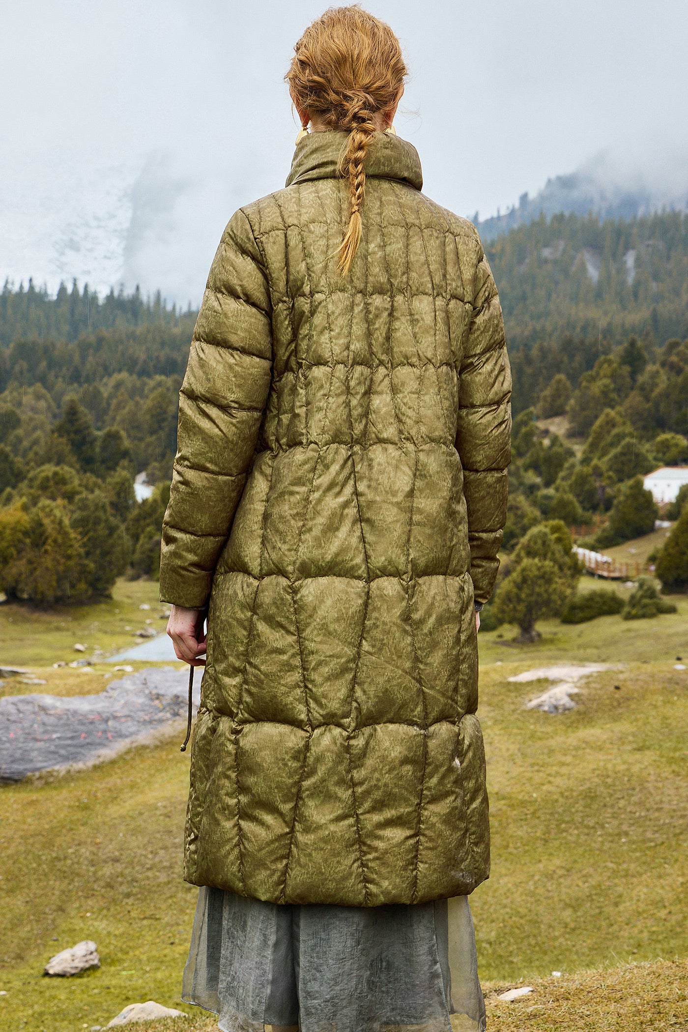 KAMILAN White Goose Down Jacket Female 2025 Winter New Long Embroidered Goose Down Jacket