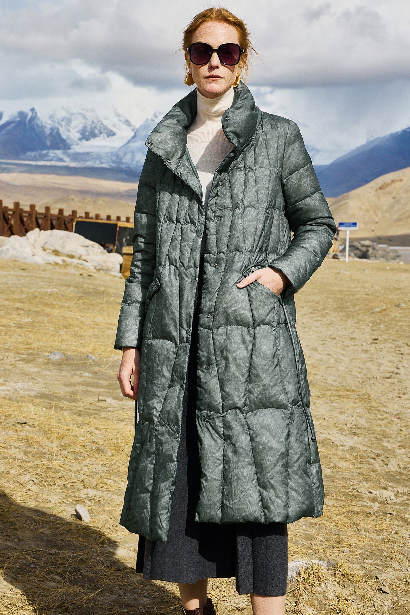 KAMILAN White Goose Down Jacket Female 2025 Winter New Long Embroidered Goose Down Jacket