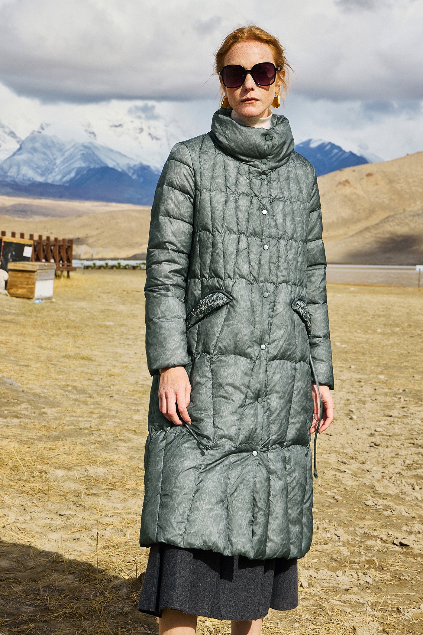 KAMILAN White Goose Down Jacket Female 2025 Winter New Long Embroidered Goose Down Jacket