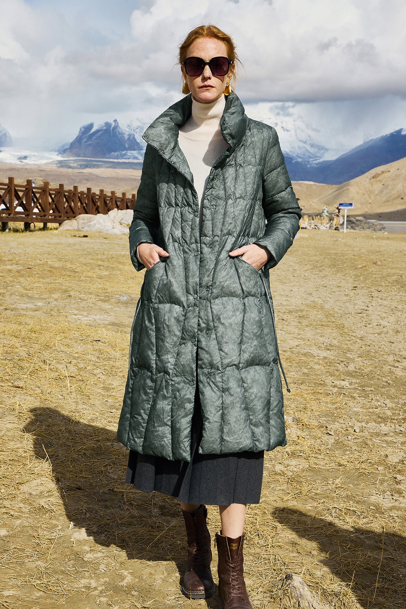 KAMILAN White Goose Down Jacket Female 2025 Winter New Long Embroidered Goose Down Jacket