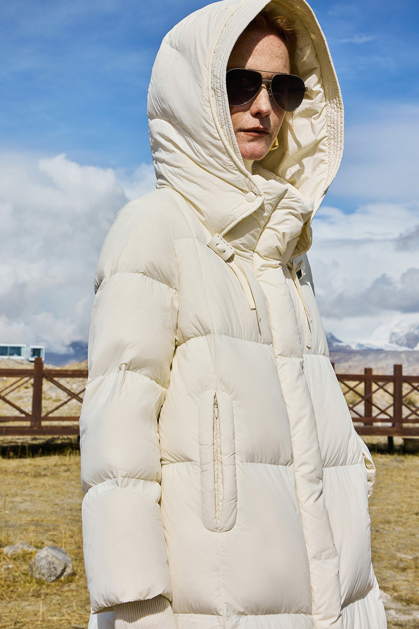 KAMILAN white down jacket women's winter 2025 new long warm down jacket hooded.