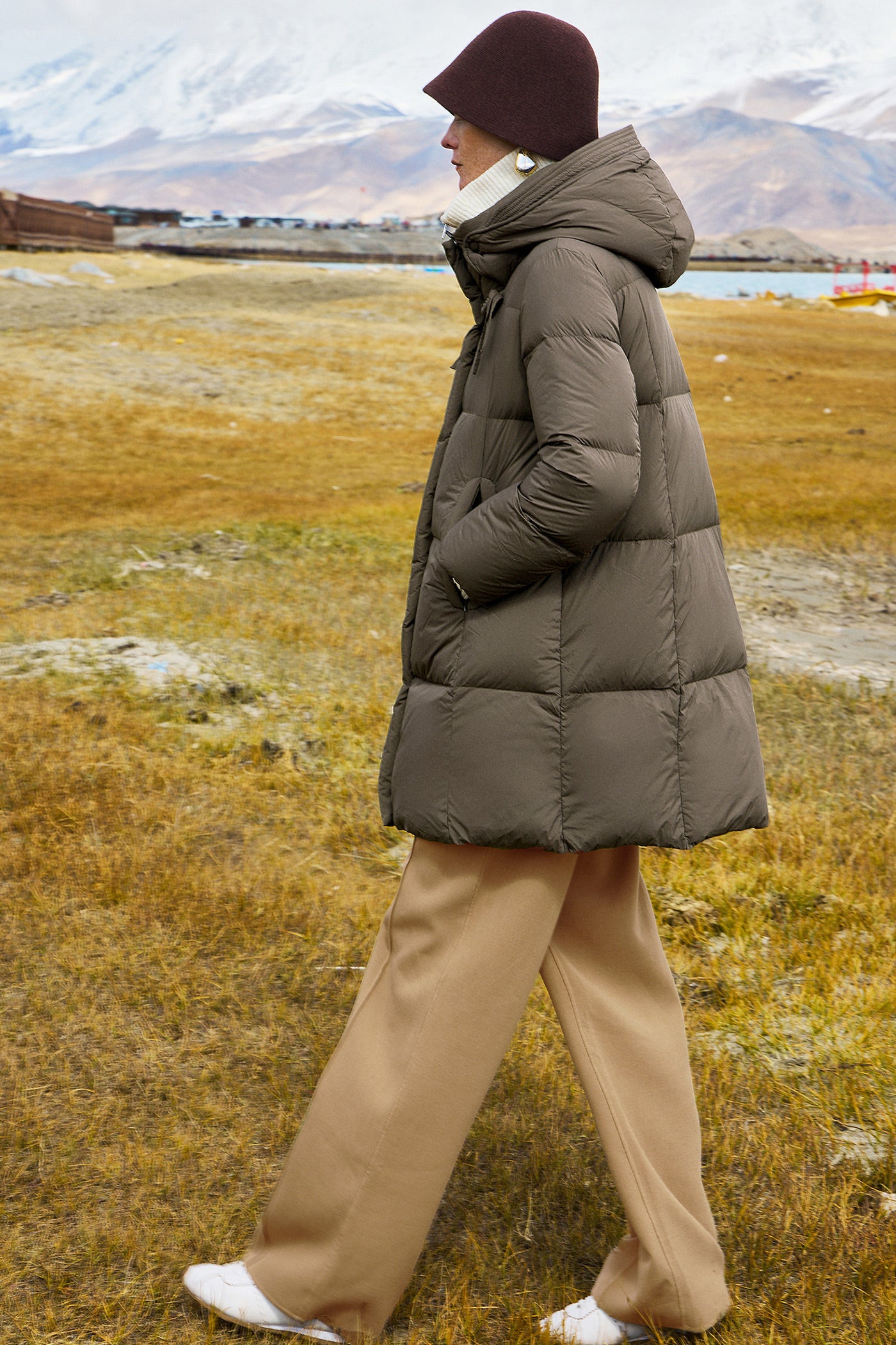 KAMILAN white down jacket women's winter 2025 new long warm down jacket hooded.
