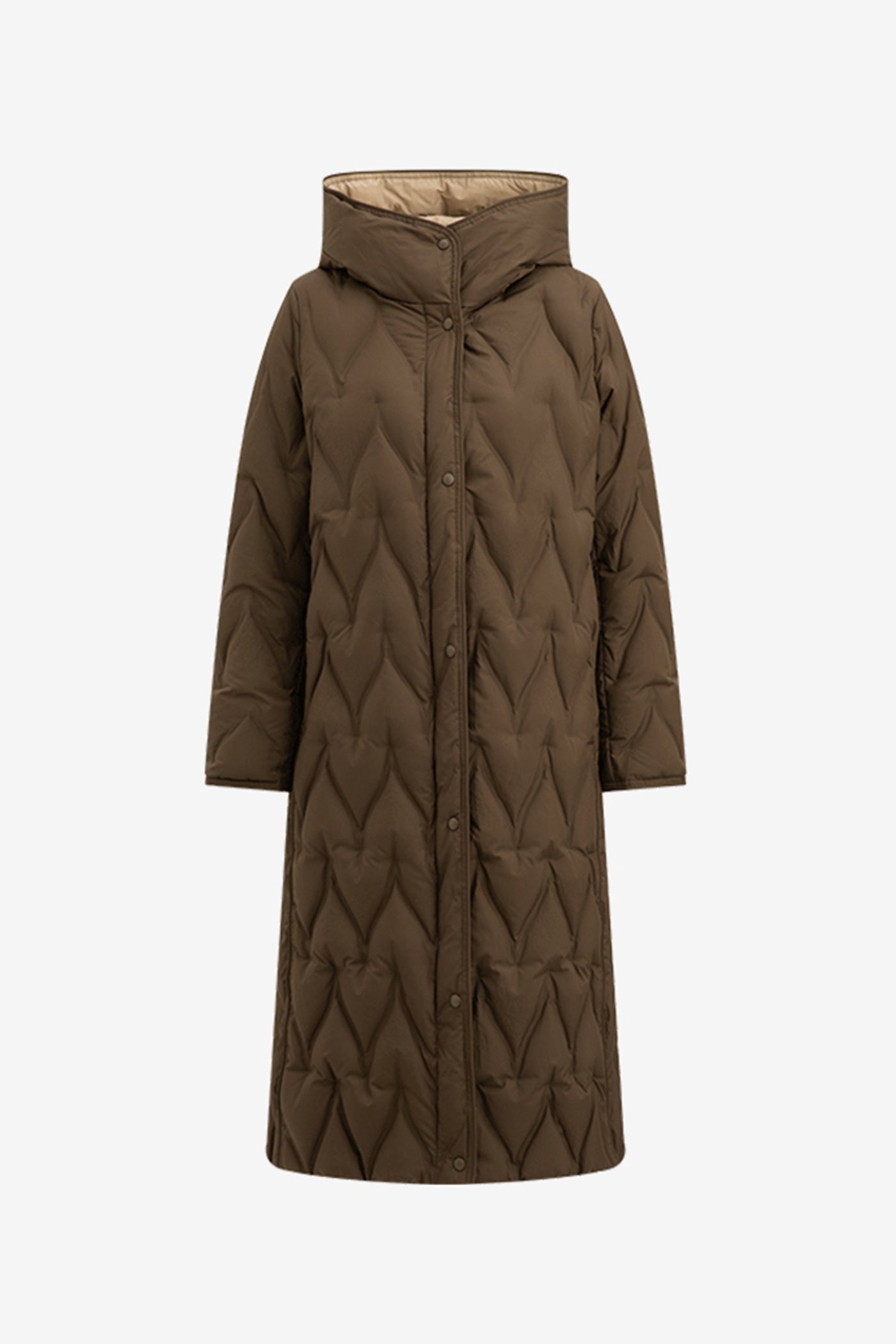 KAMILAN warm white eiderdown down jacket women's winter 2025 new long profile down jacket hooded.
