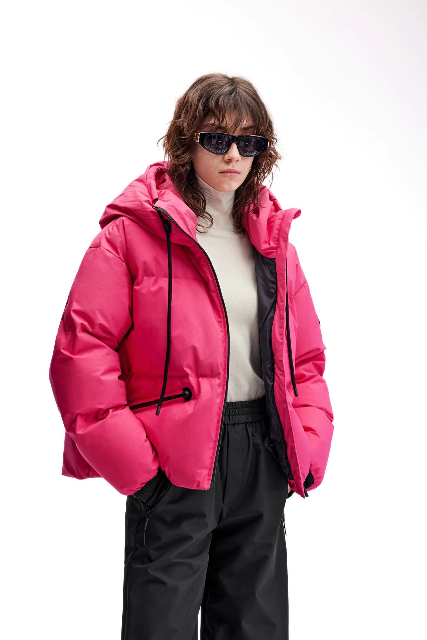KAMILAN sports and leisure down jacket women's winter new short white duck down jacket hooded.