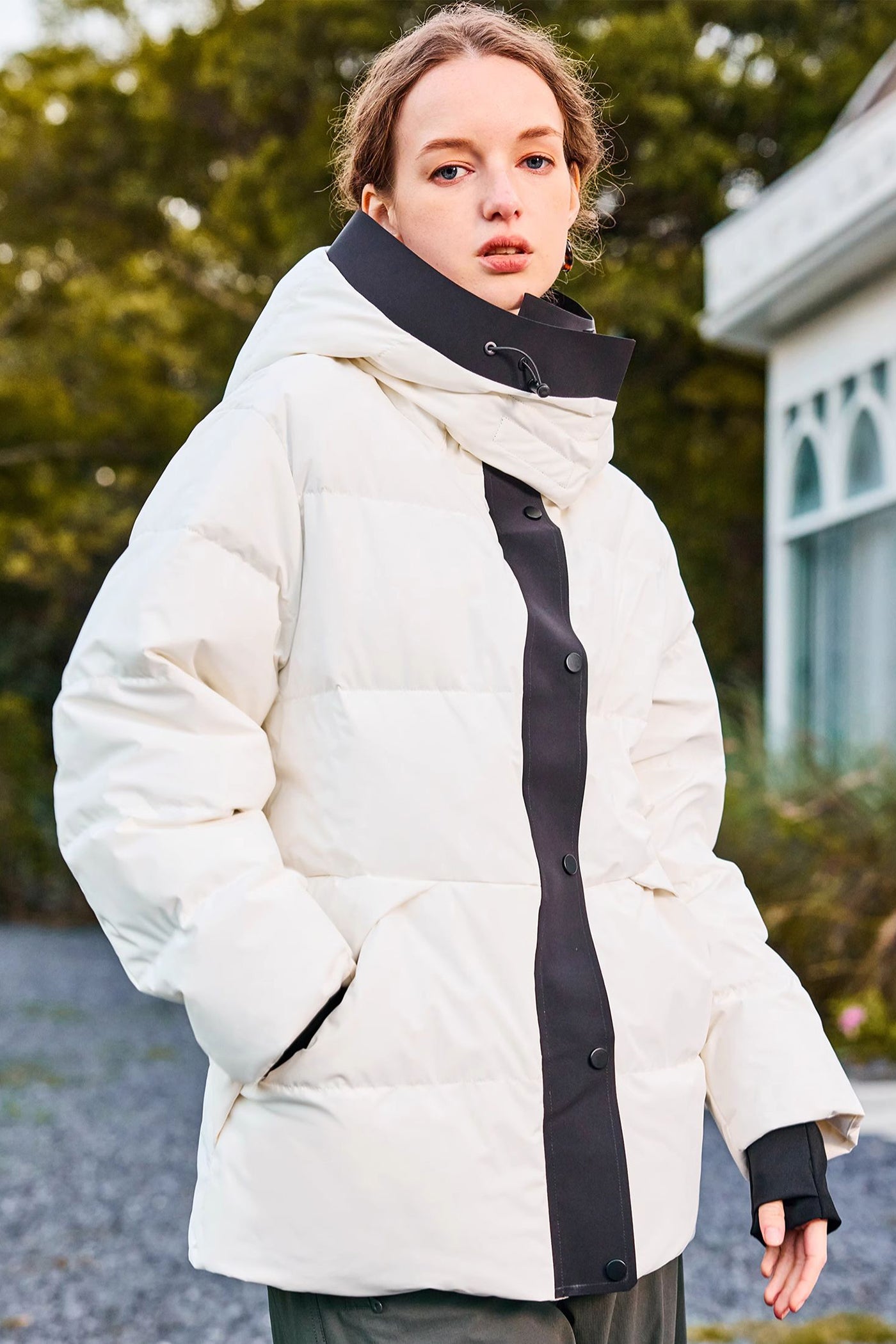 KAMILAN fashion hooded down jacket women's winter new warm white eiderdown down jacket