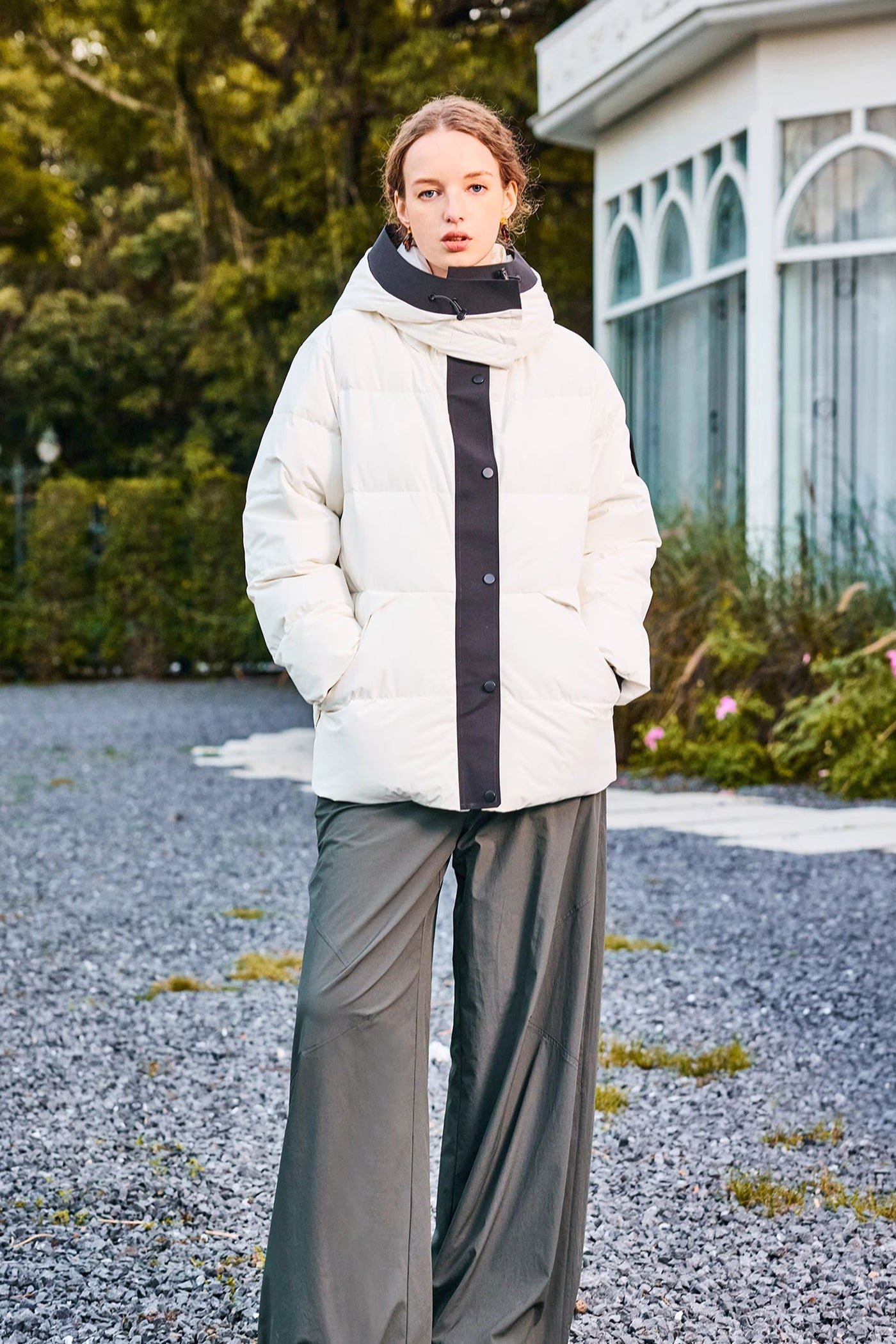 KAMILAN fashion hooded down jacket women's winter new warm white eiderdown down jacket