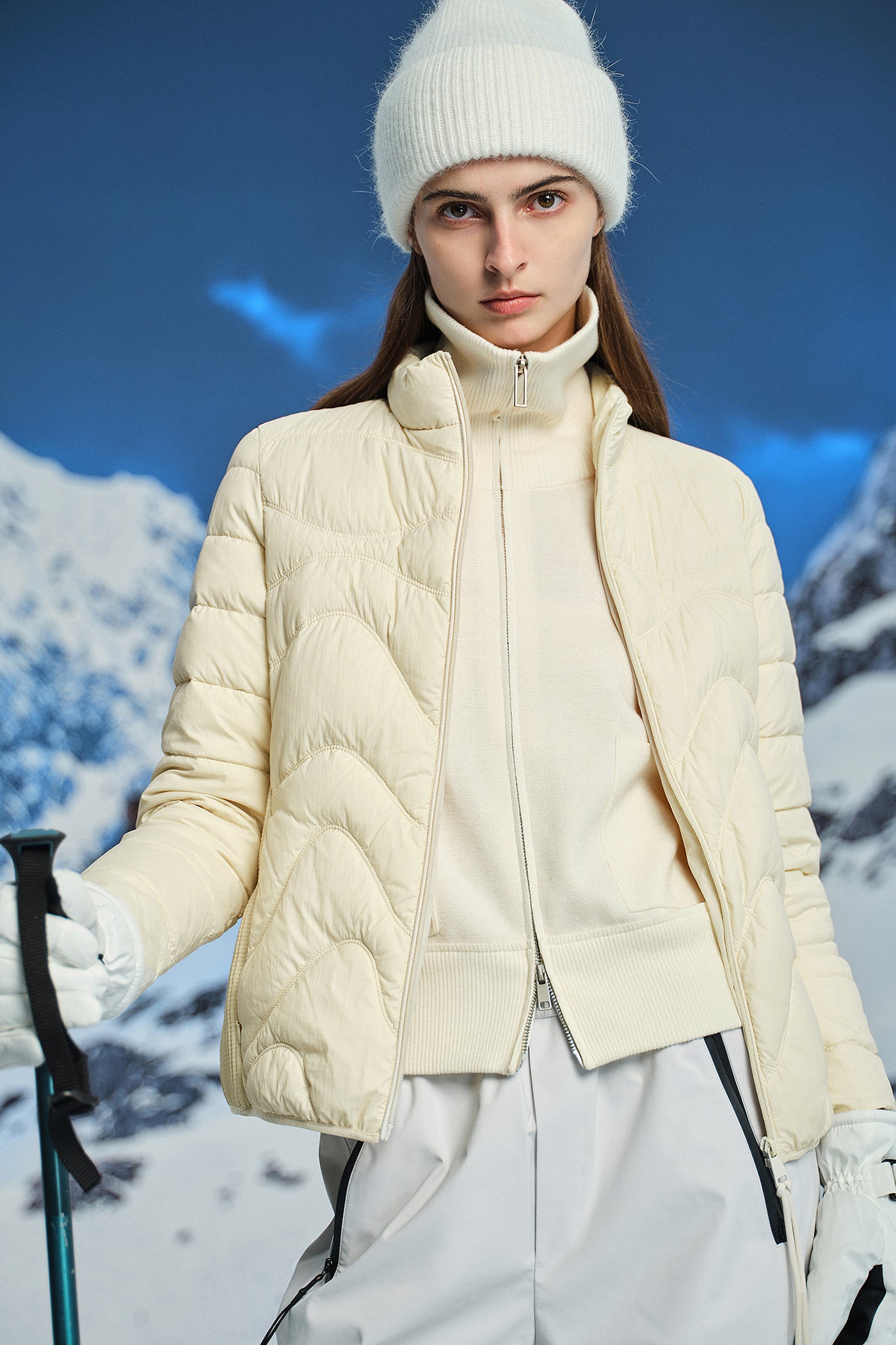 KAMILAN short white eiderdown down jacket women's winter new fashion warm down jacket