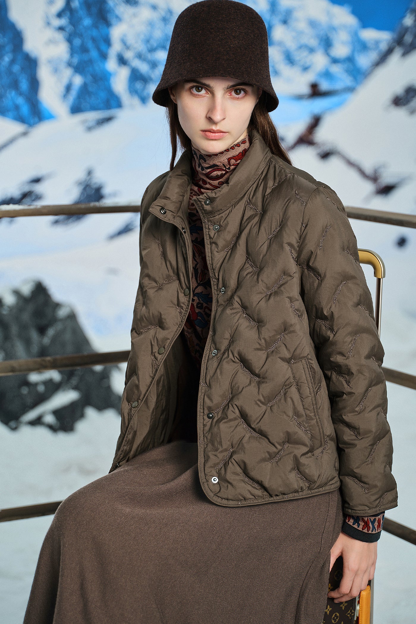 KAMILAN short embroidered down jacket female 2025 winter new warm white duck down jacket