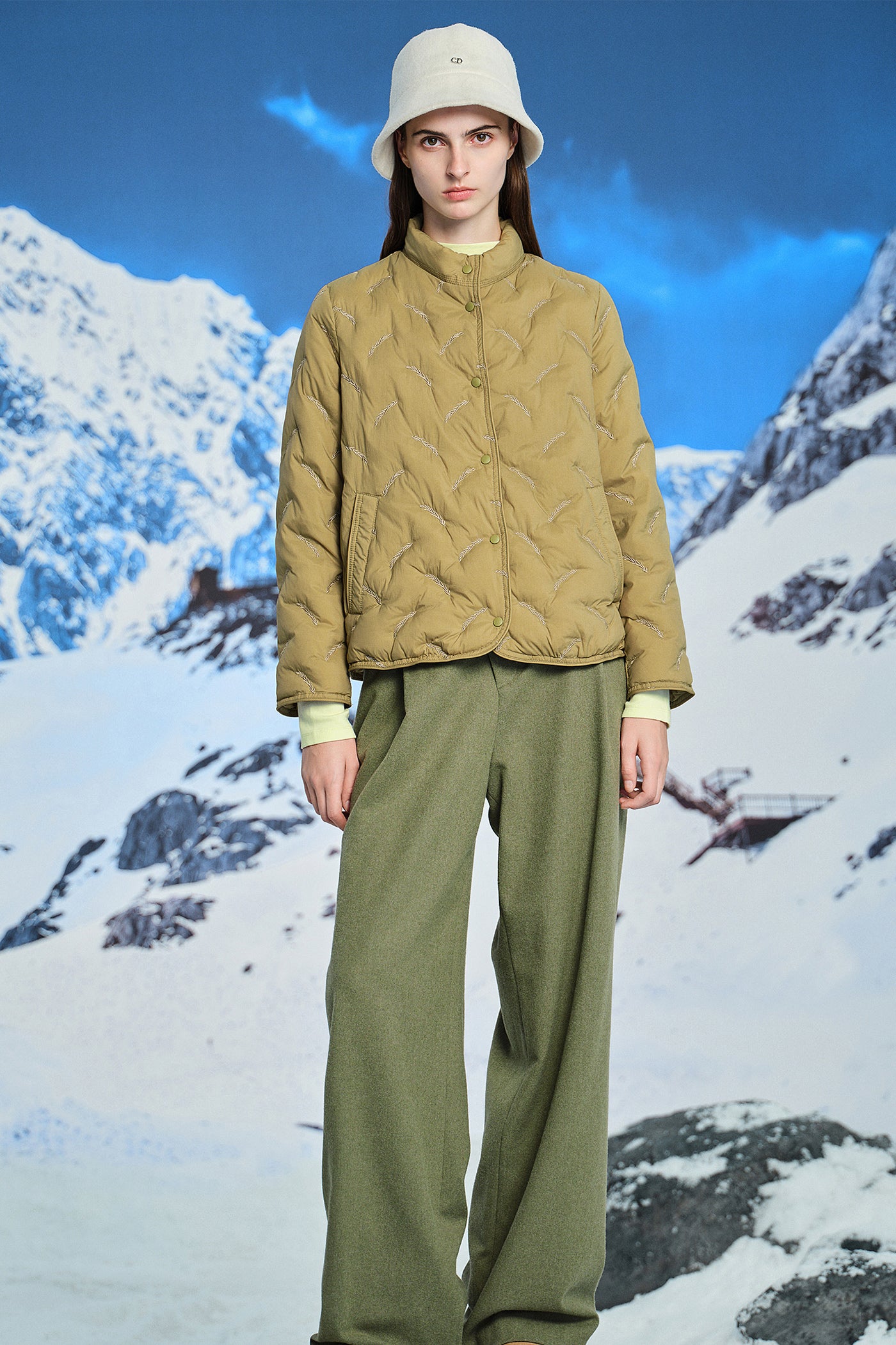 KAMILAN short embroidered down jacket female 2025 winter new warm white duck down jacket