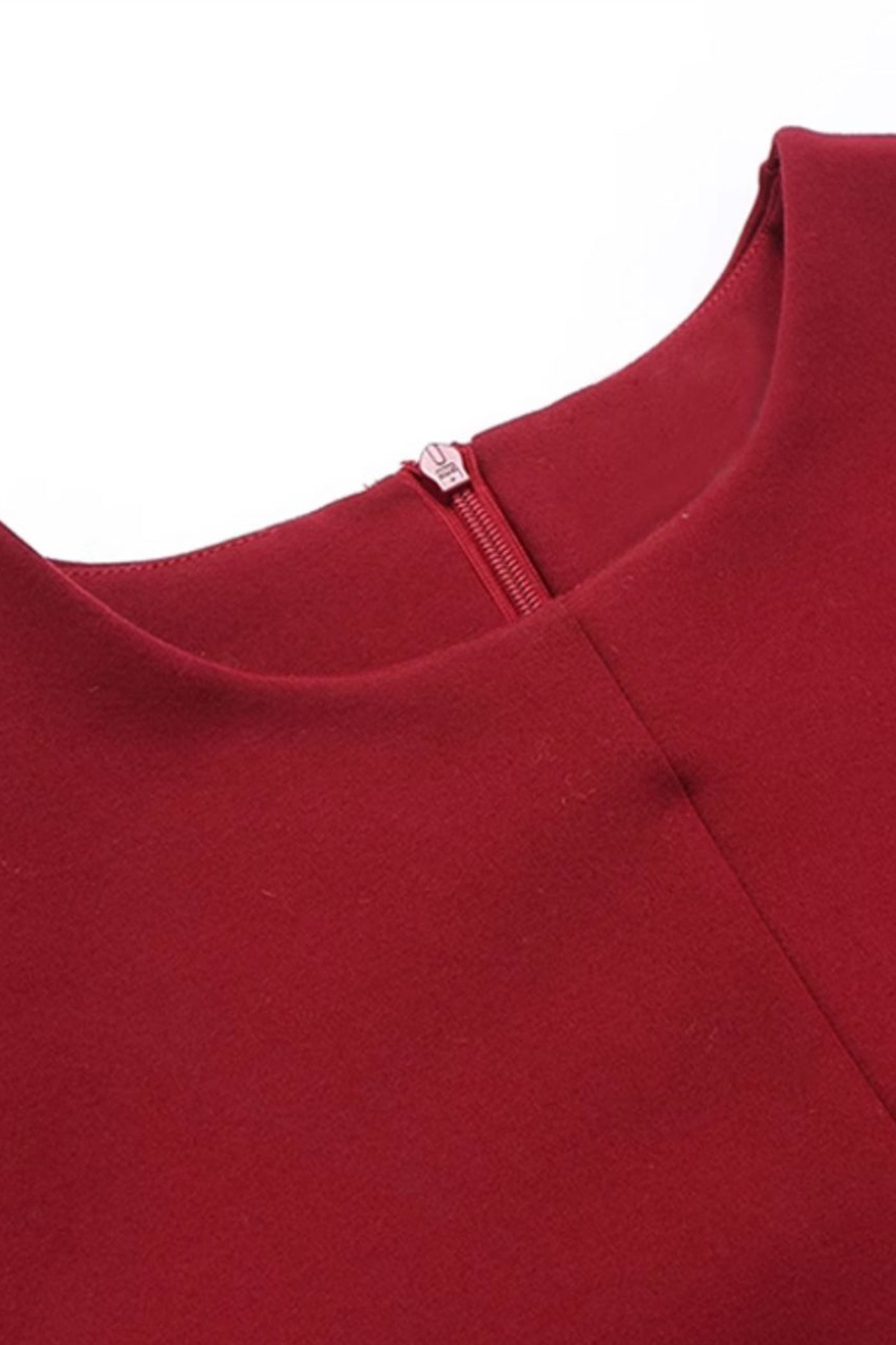 KAMILAN red cropped sleeve dress female 2025 autumn new long dress beaded pullover A-line skirt.